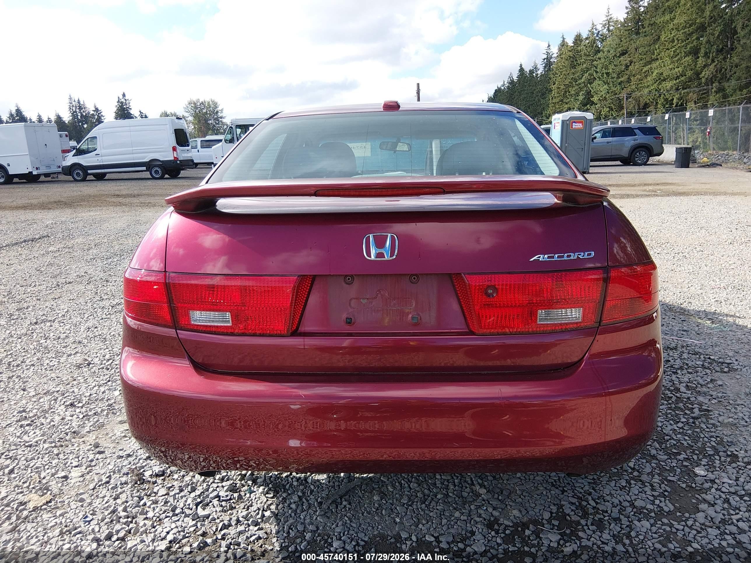2005 Honda Accord 3.0 Ex Maroon vin: 1HGCM66565A073416