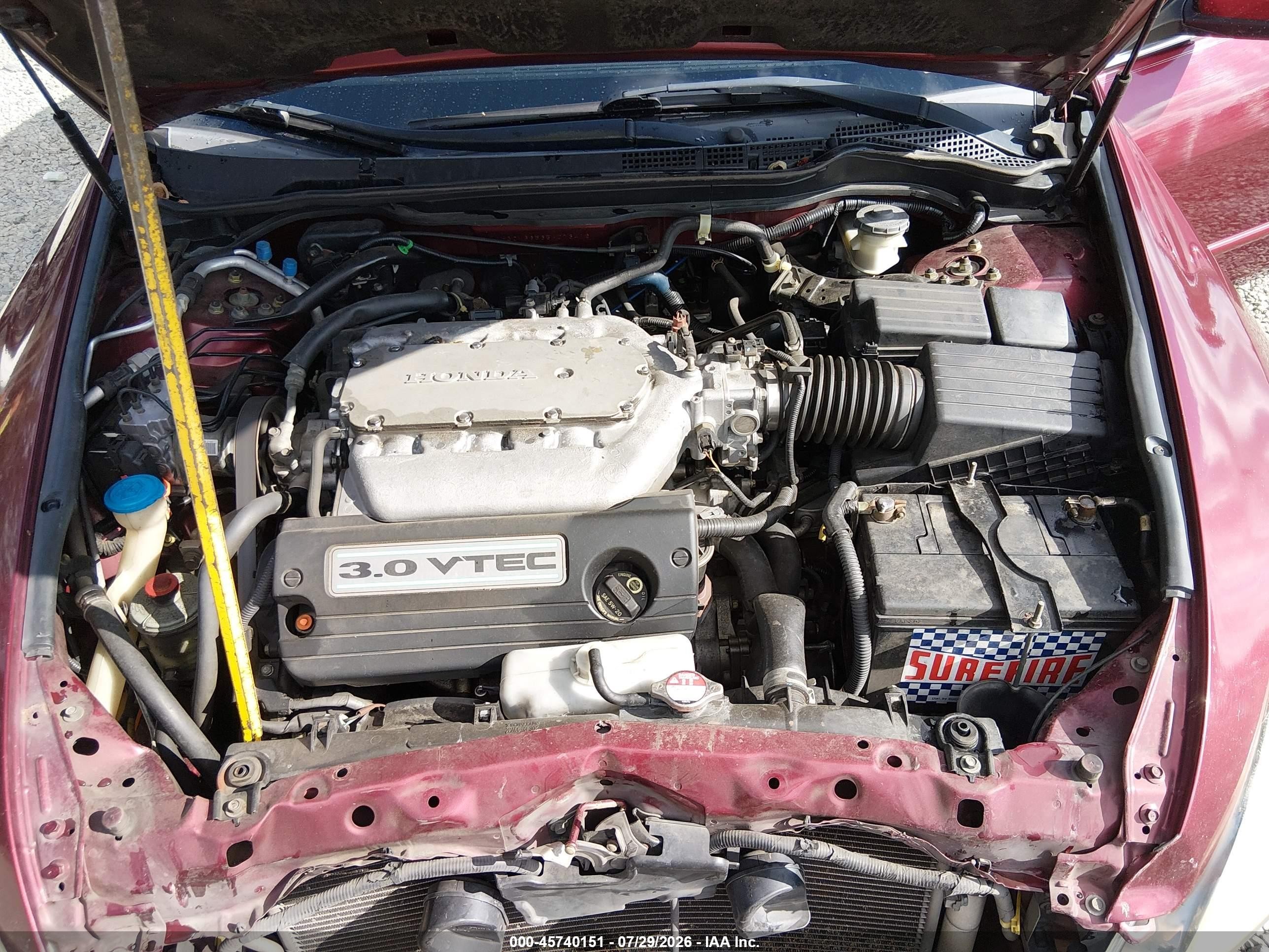 2005 Honda Accord 3.0 Ex Maroon vin: 1HGCM66565A073416