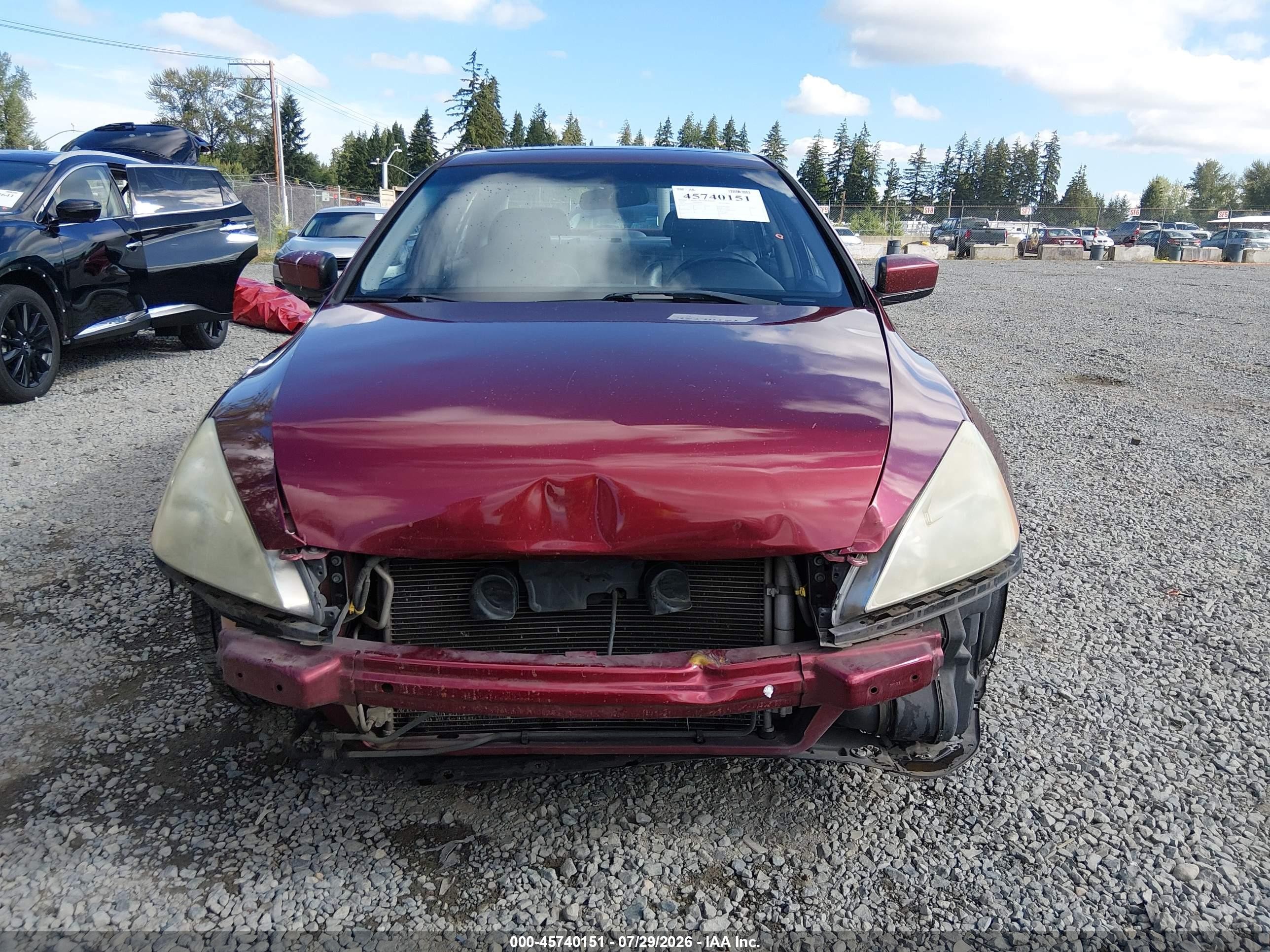 2005 Honda Accord 3.0 Ex Maroon vin: 1HGCM66565A073416