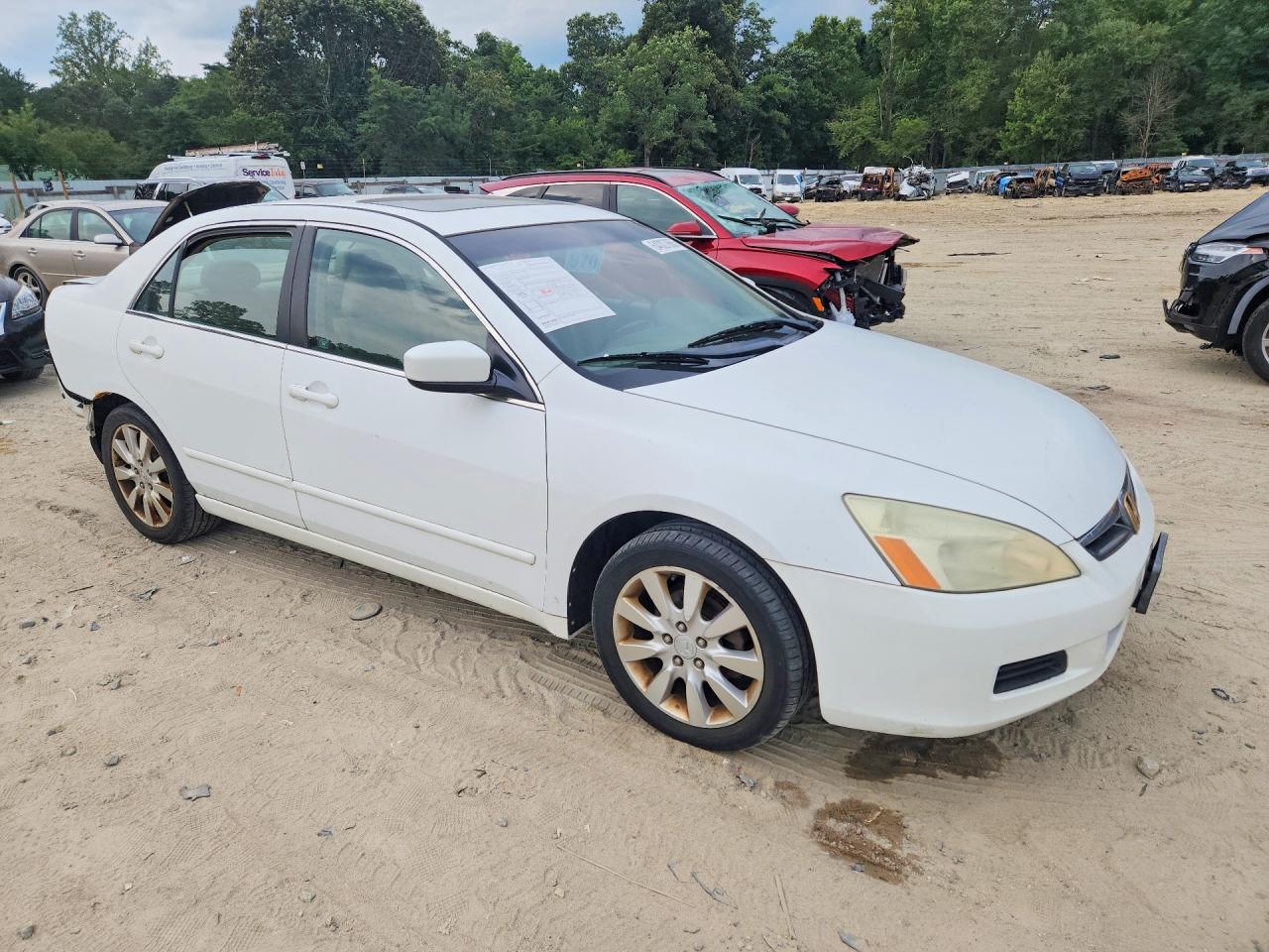 2006 Honda Accord Ex White vin: 1HGCM66566A014173