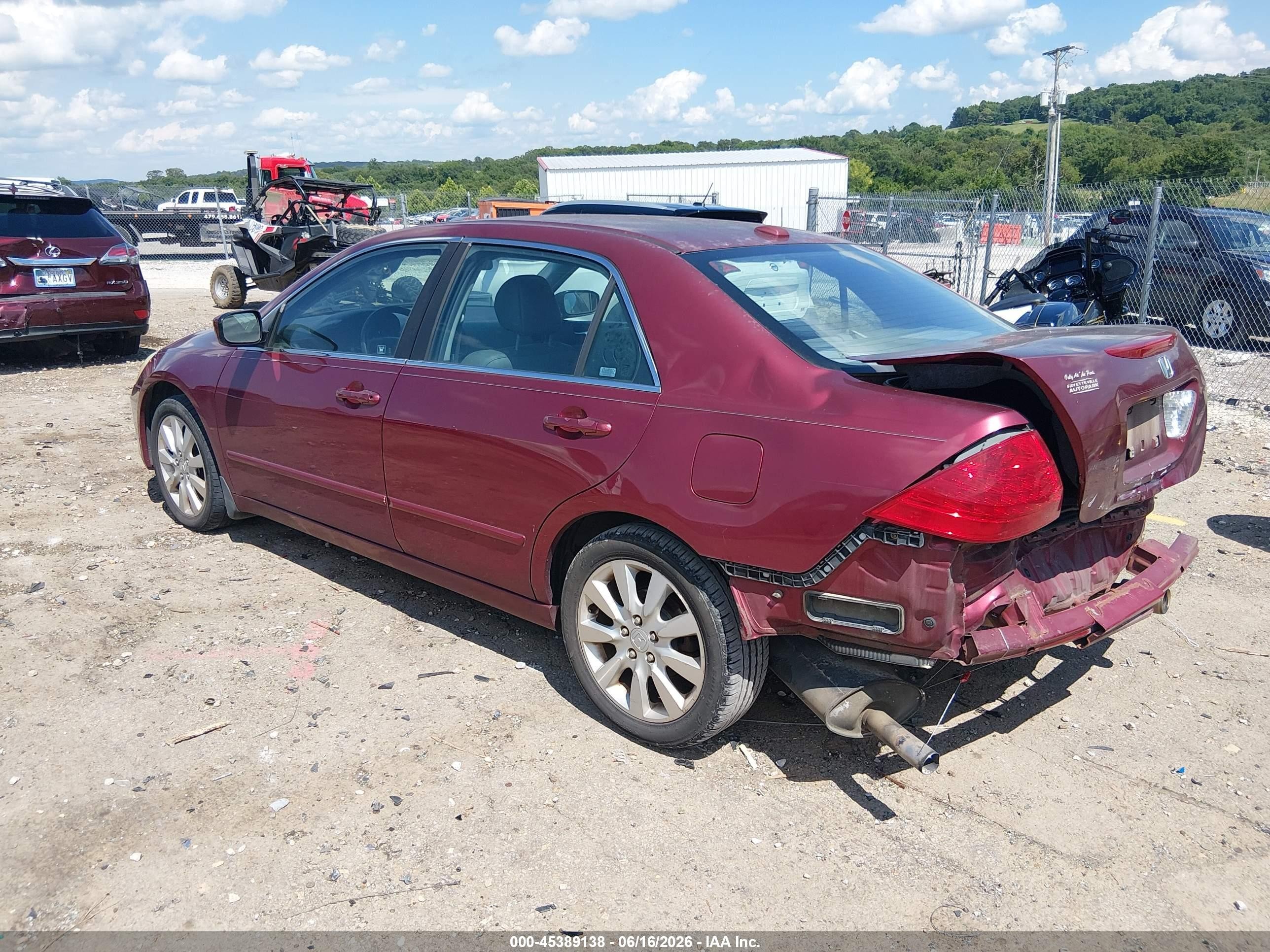2006 Honda Accord 3.0 Ex Burgundy vin: 1HGCM66566A018773