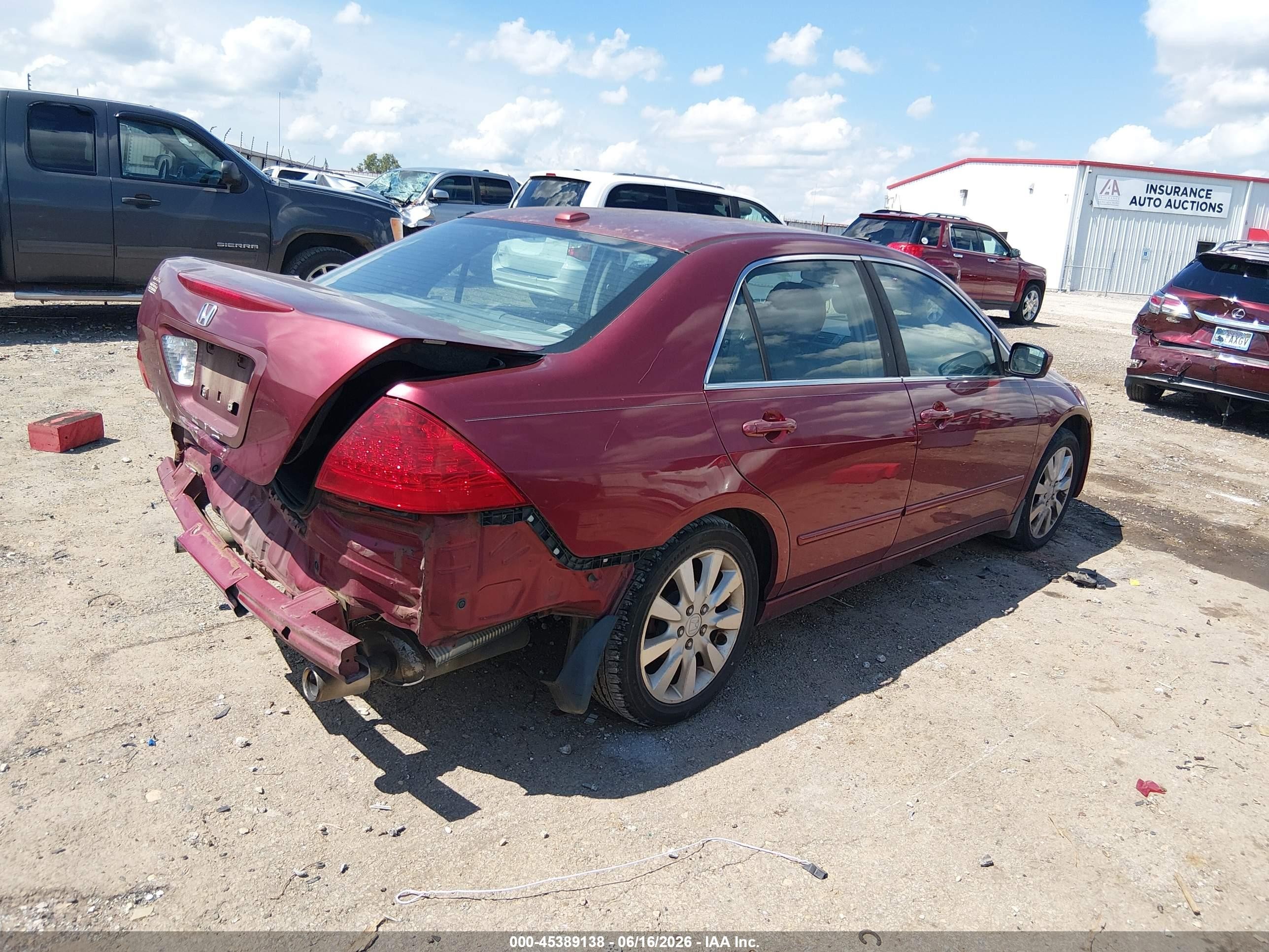 2006 Honda Accord 3.0 Ex Burgundy vin: 1HGCM66566A018773