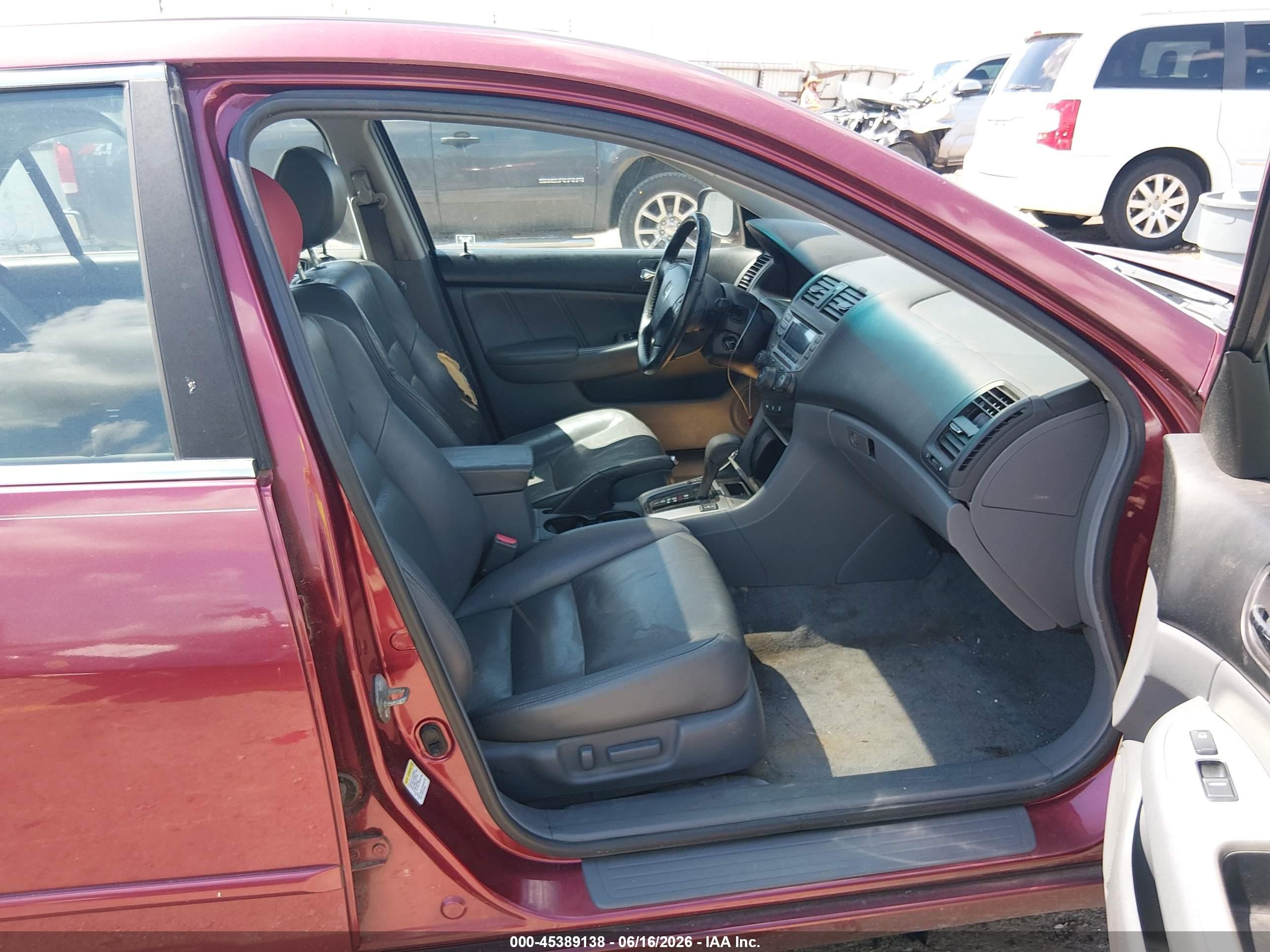 2006 Honda Accord 3.0 Ex Burgundy vin: 1HGCM66566A018773