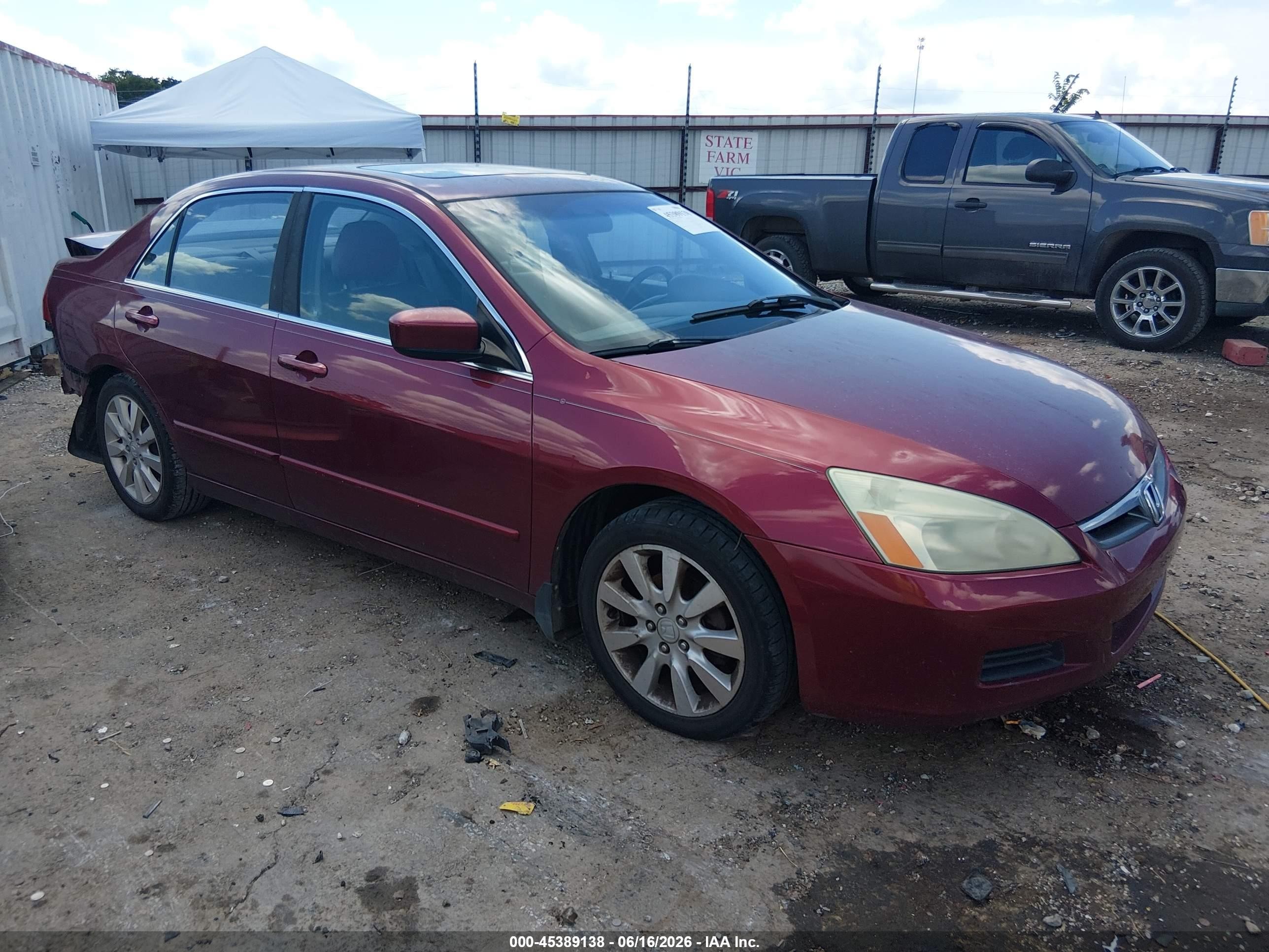 2006 Honda Accord 3.0 Ex Burgundy vin: 1HGCM66566A018773