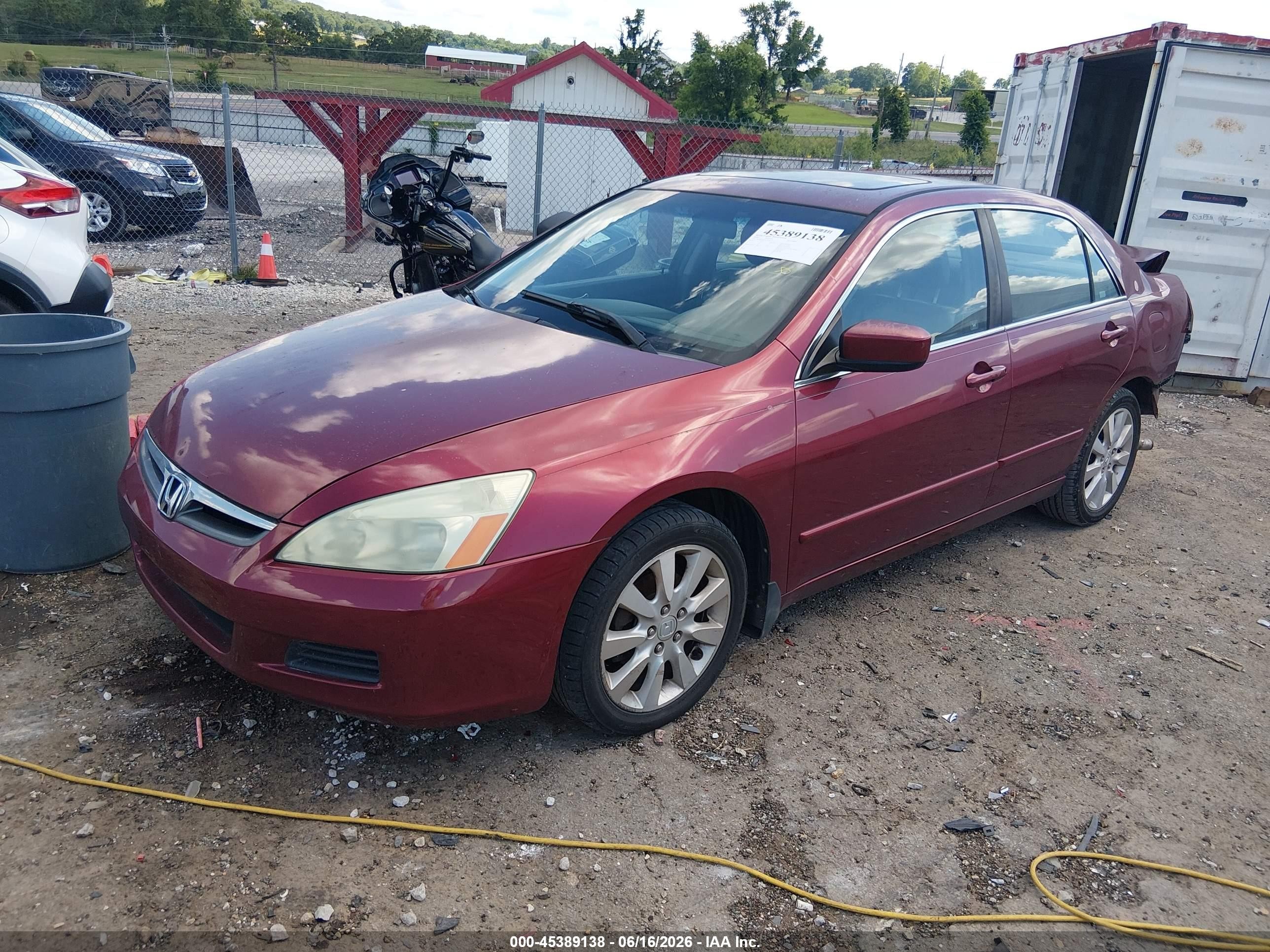2006 Honda Accord 3.0 Ex Burgundy vin: 1HGCM66566A018773