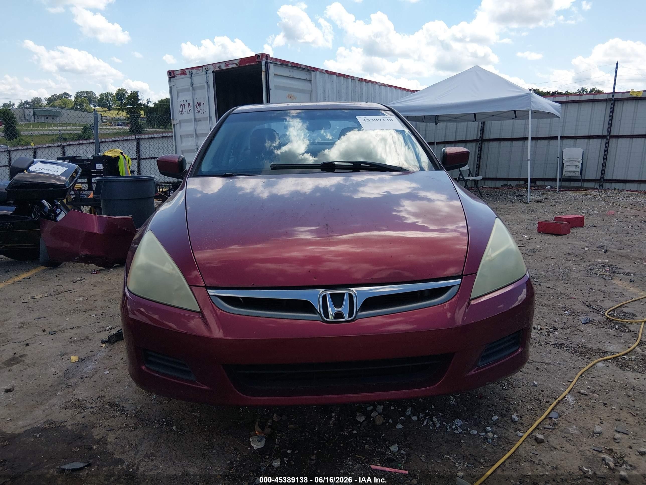 2006 Honda Accord 3.0 Ex Burgundy vin: 1HGCM66566A018773