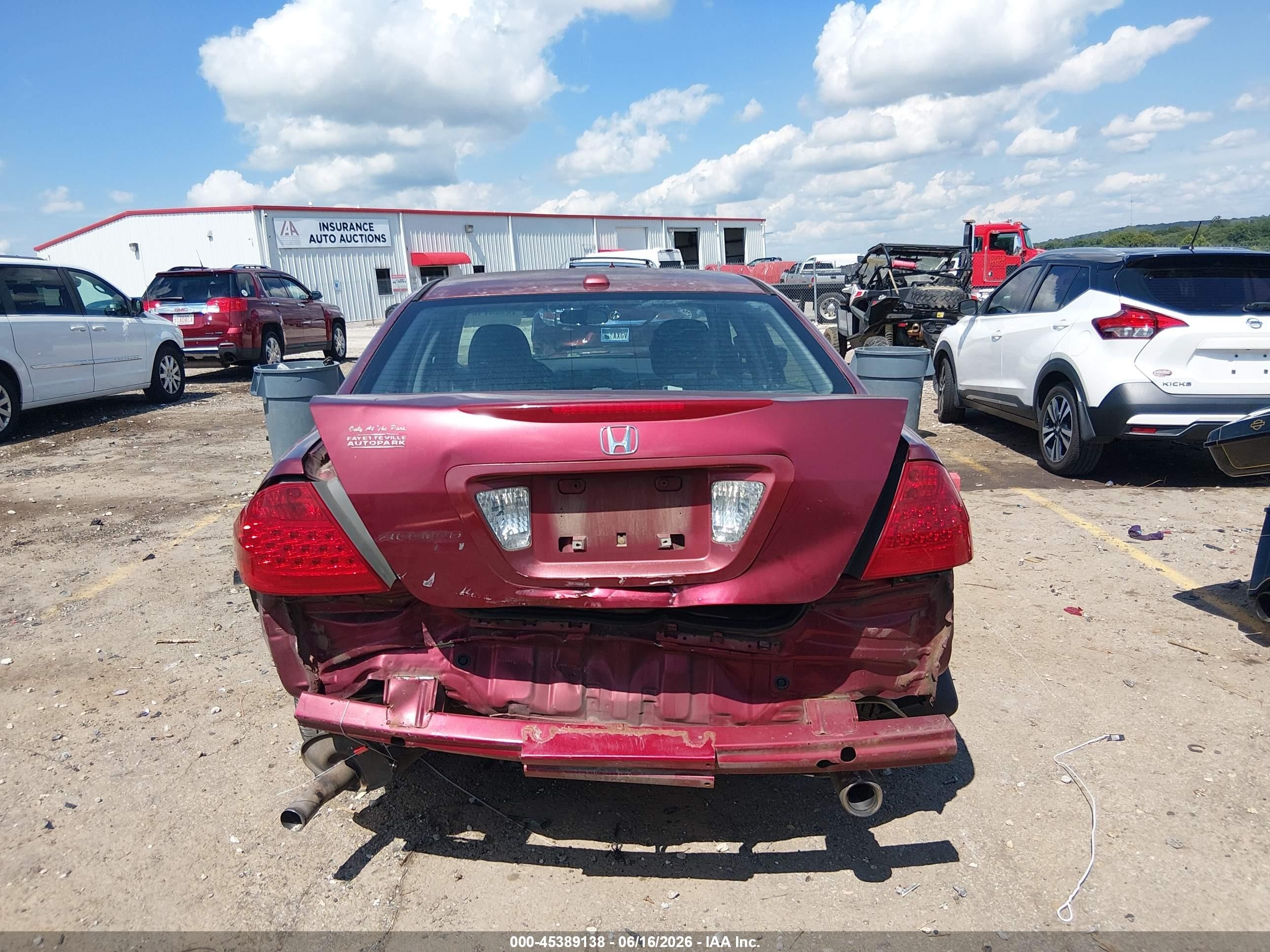 2006 Honda Accord 3.0 Ex Burgundy vin: 1HGCM66566A018773