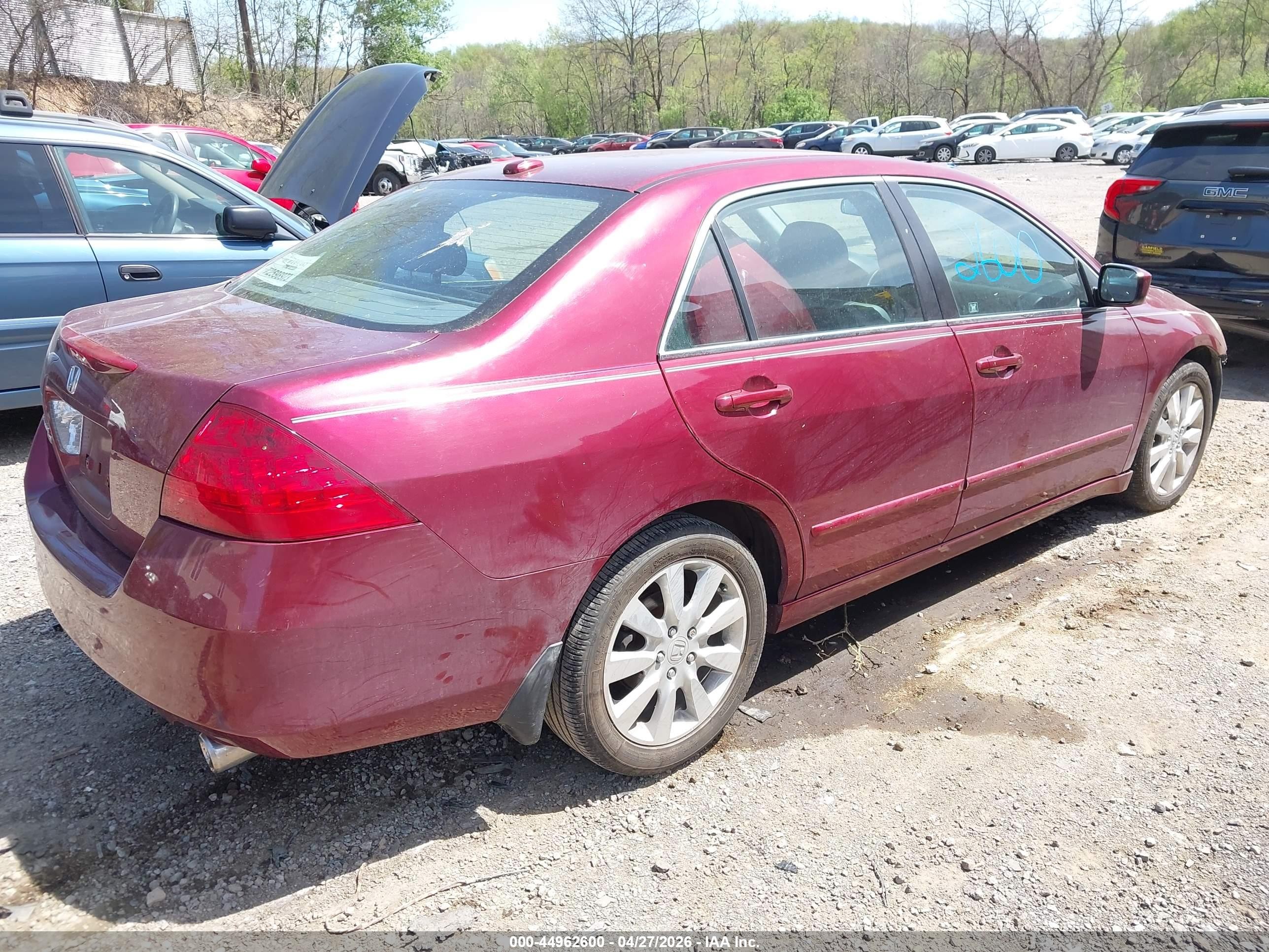 2006 Honda Accord 3.0 Ex Red vin: 1HGCM66566A023973