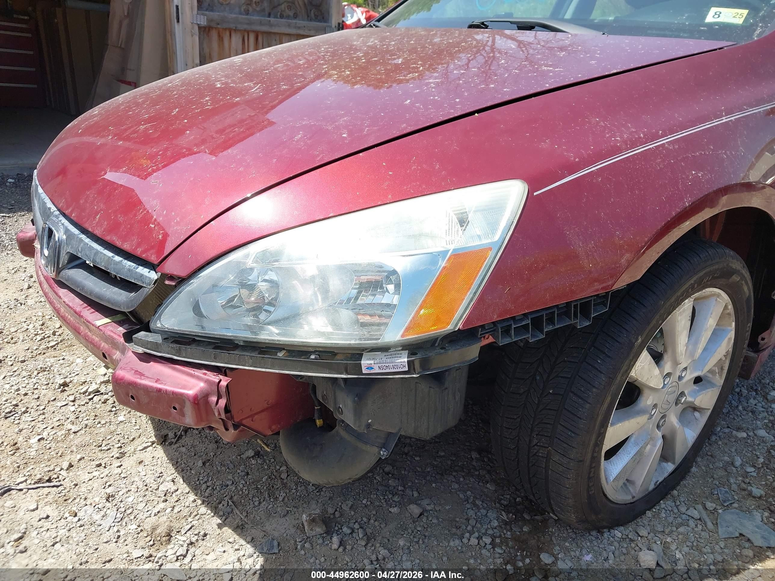 2006 Honda Accord 3.0 Ex Red vin: 1HGCM66566A023973