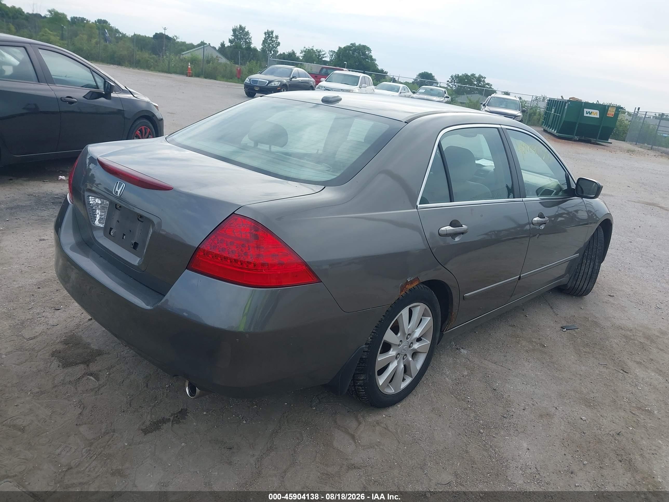 2006 Honda Accord 3.0 Ex Gray vin: 1HGCM66566A029160