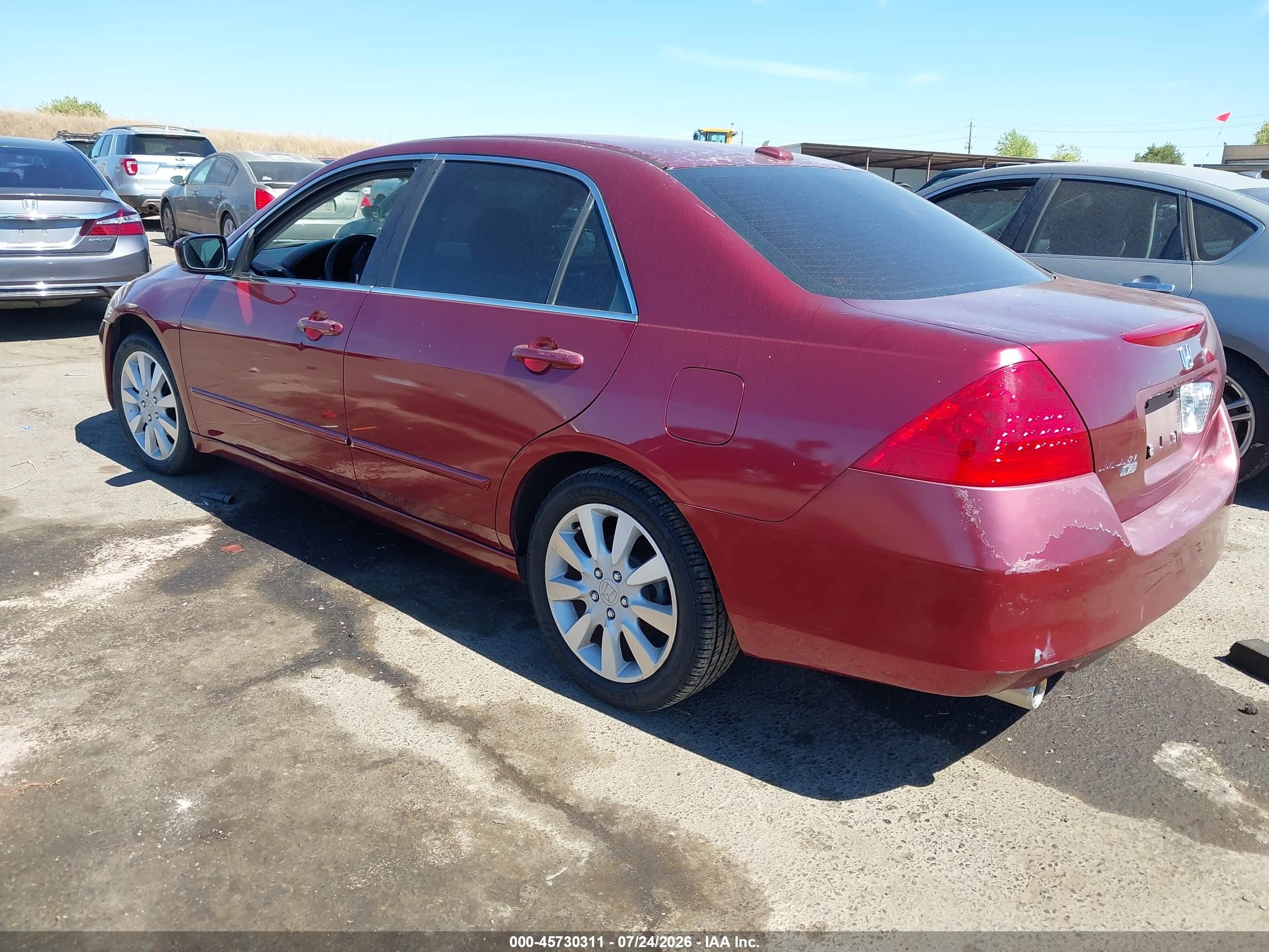 2006 Honda Accord 3.0 Ex Red vin: 1HGCM66566A030339