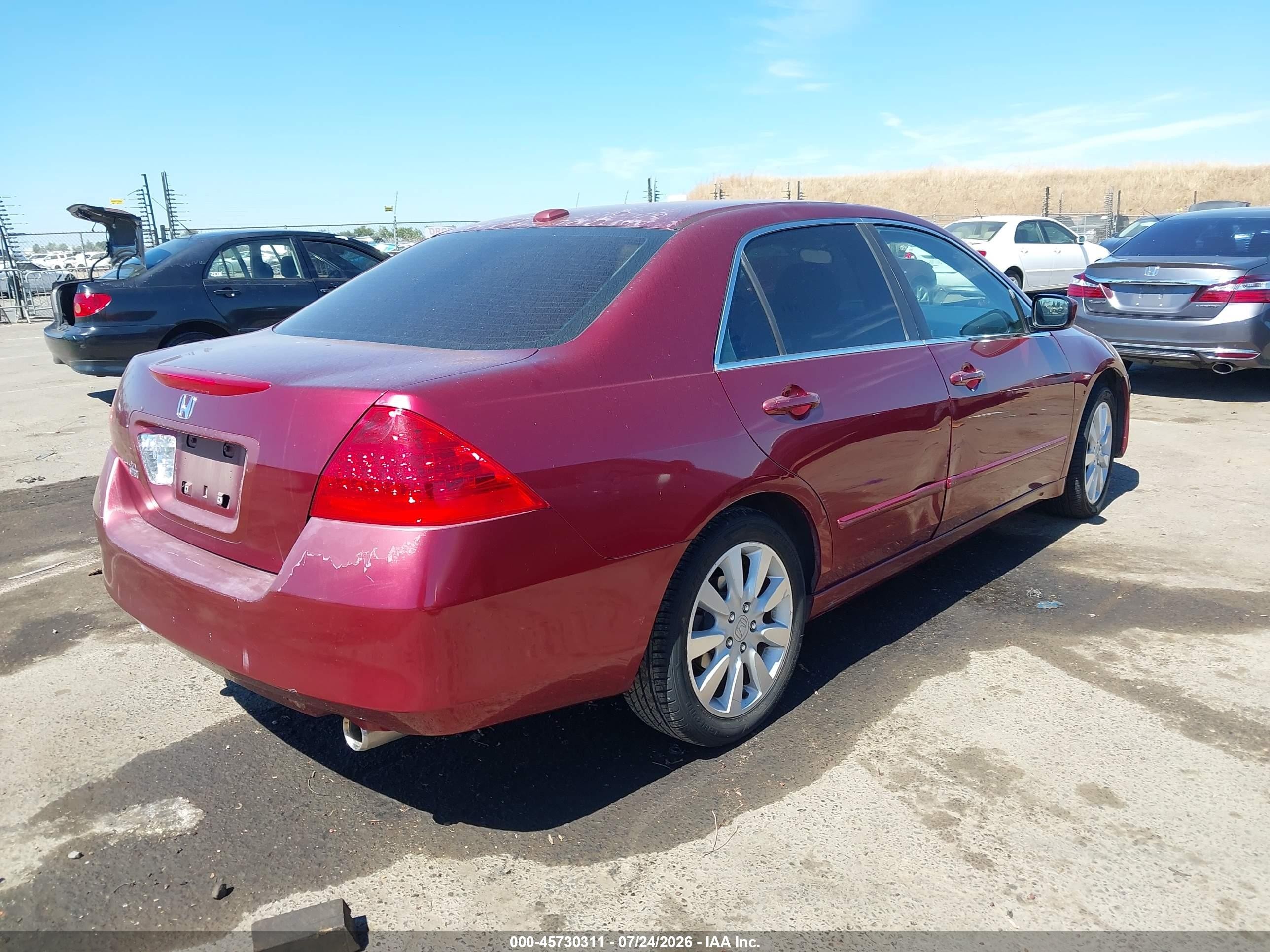 2006 Honda Accord 3.0 Ex Red vin: 1HGCM66566A030339
