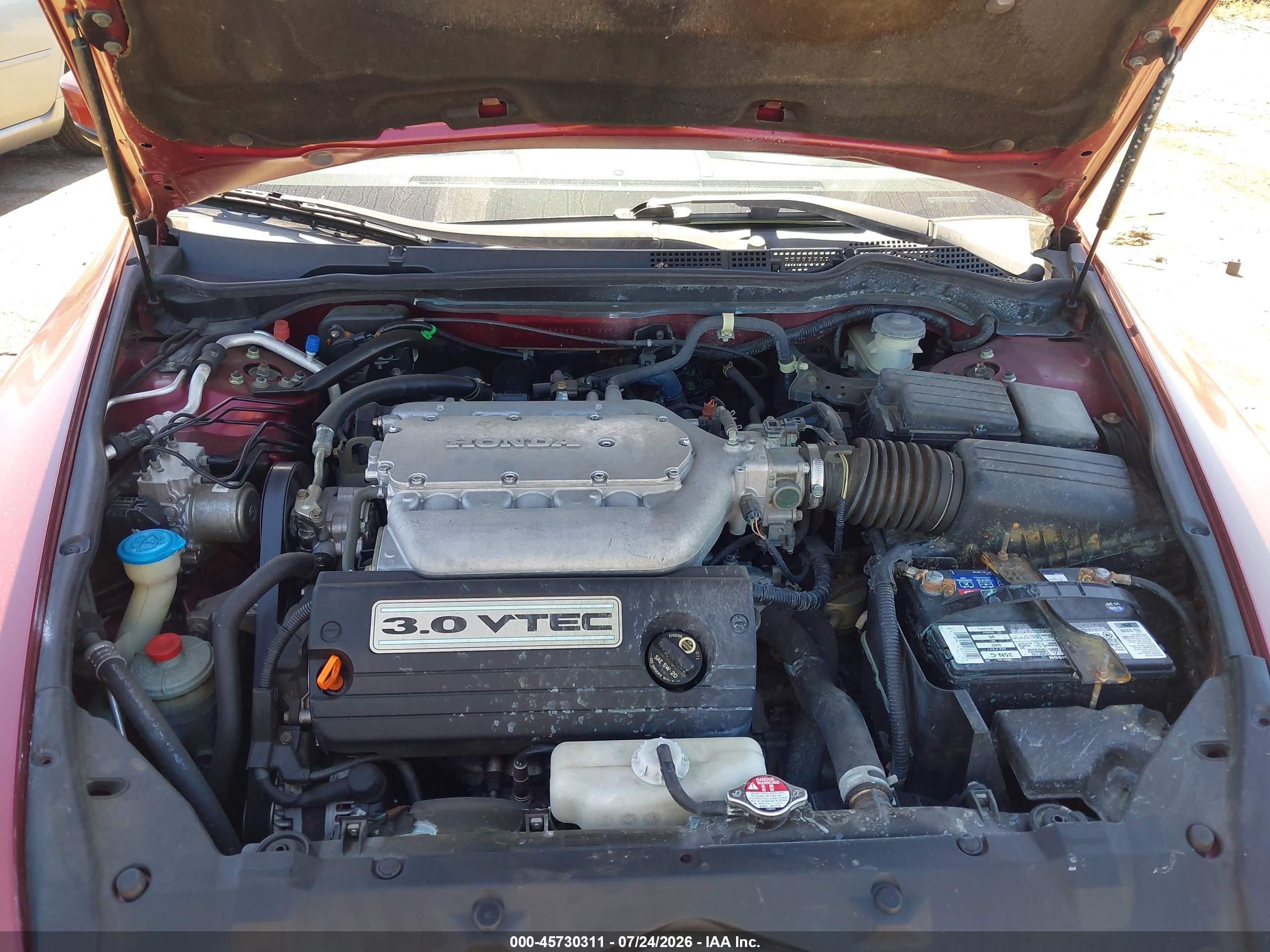 2006 Honda Accord 3.0 Ex Red vin: 1HGCM66566A030339