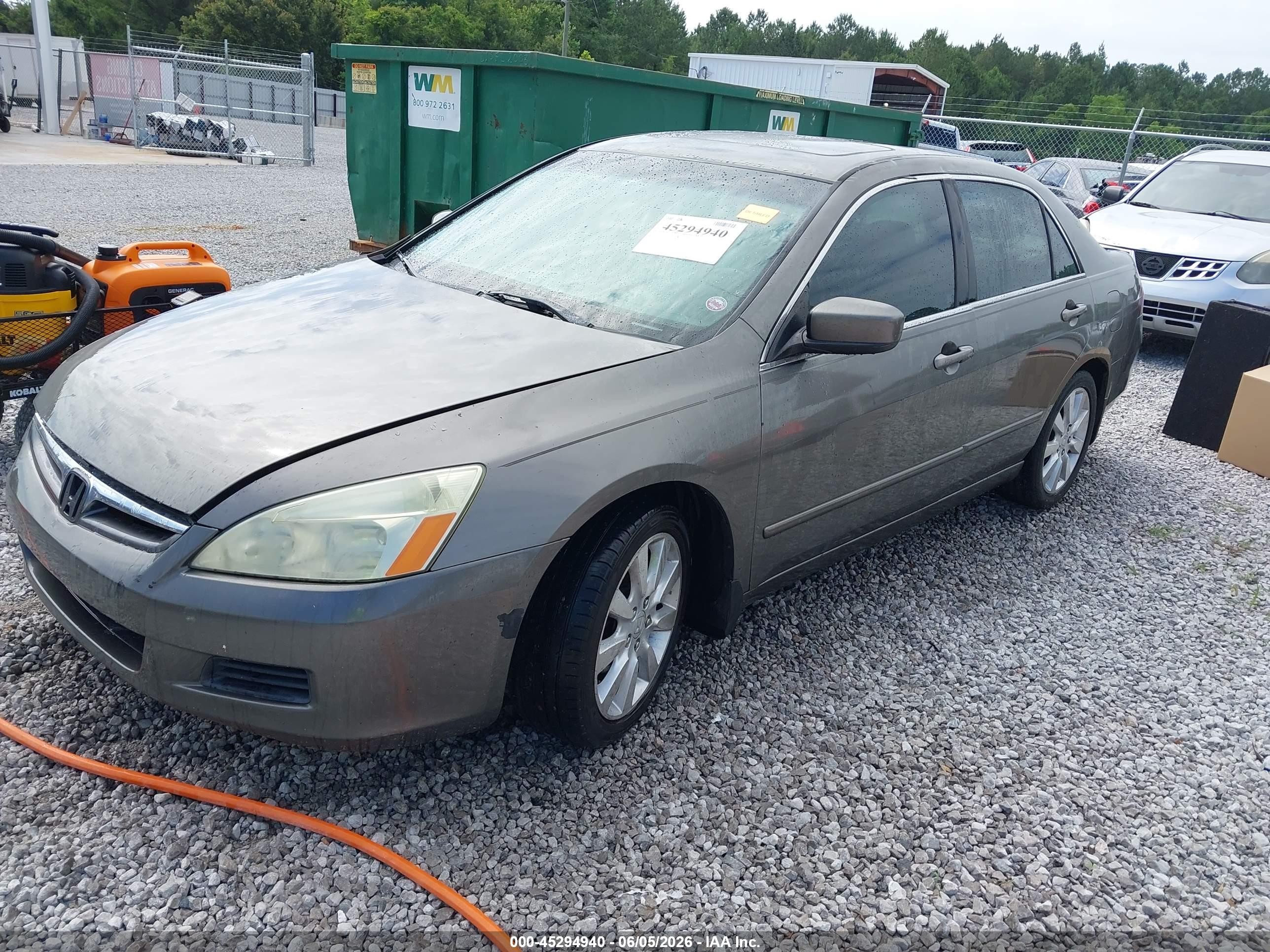2006 Honda Accord 3.0 Ex Серый vin: 1HGCM66566A043866