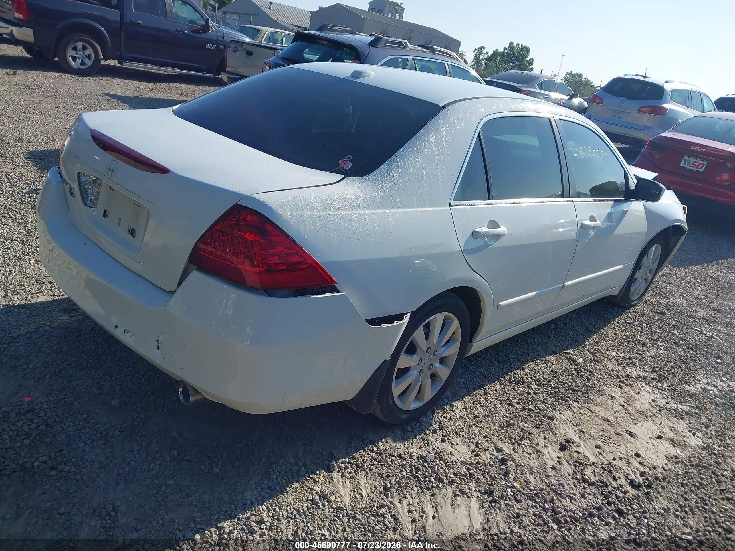 2006 Honda Accord 3.0 Ex White vin: 1HGCM66566A061431