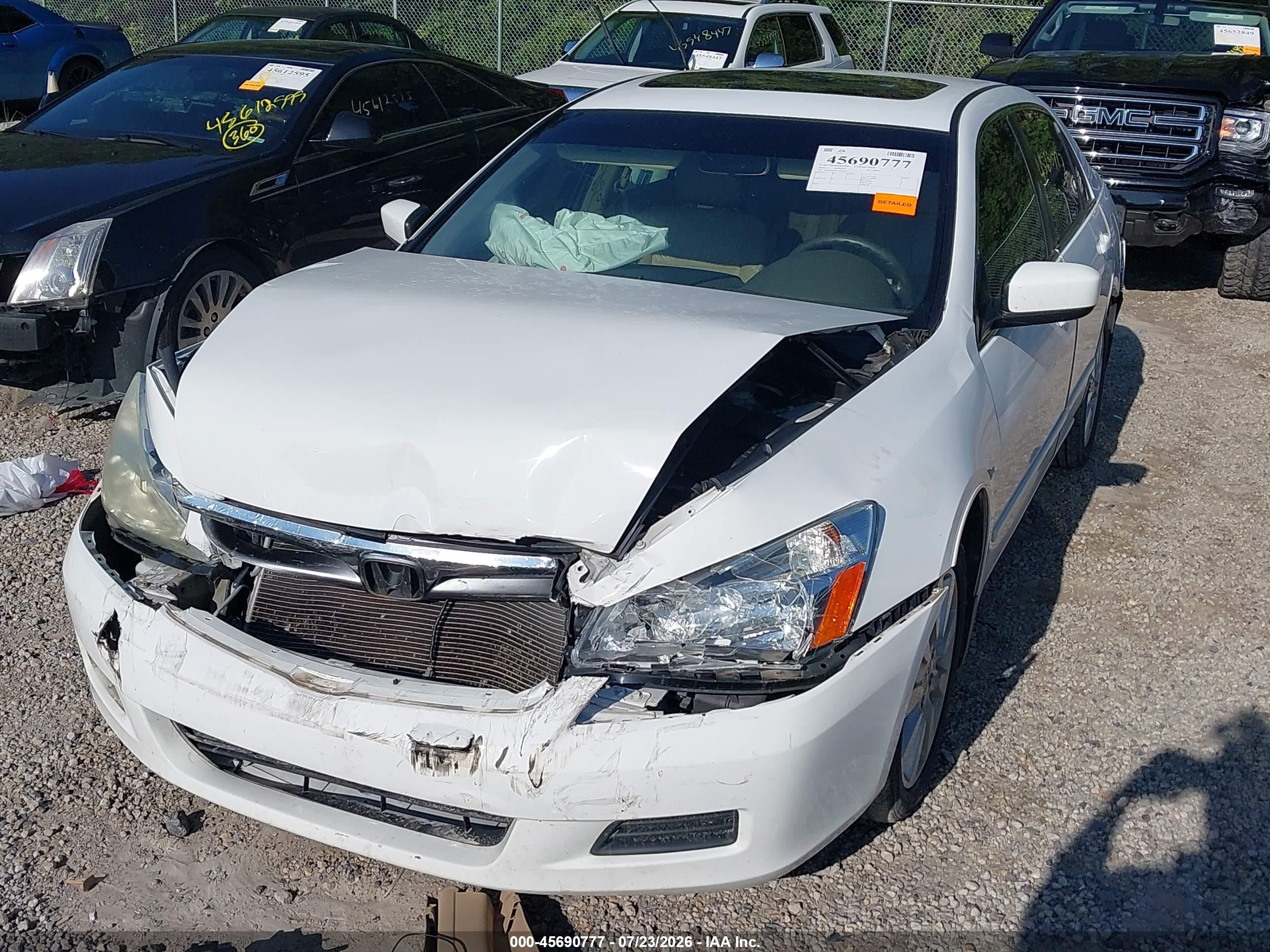 2006 Honda Accord 3.0 Ex White vin: 1HGCM66566A061431