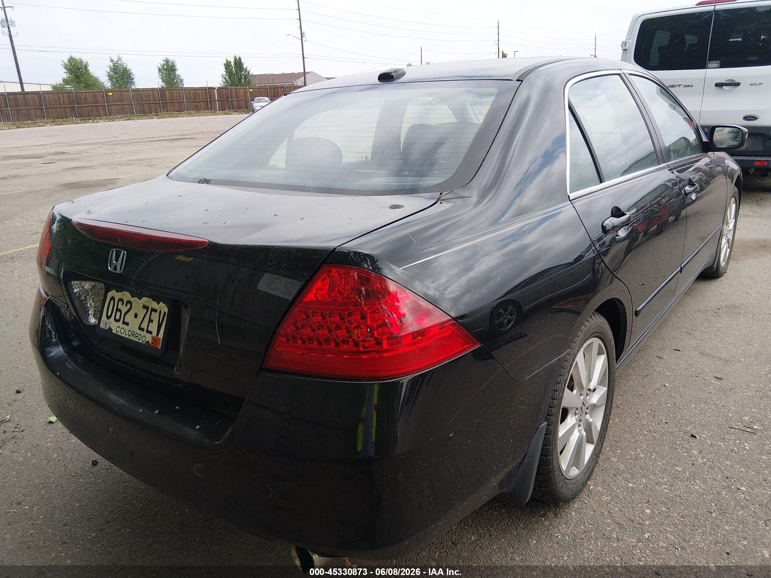 2007 Honda Accord 3.0 Ex Black vin: 1HGCM66567A002039