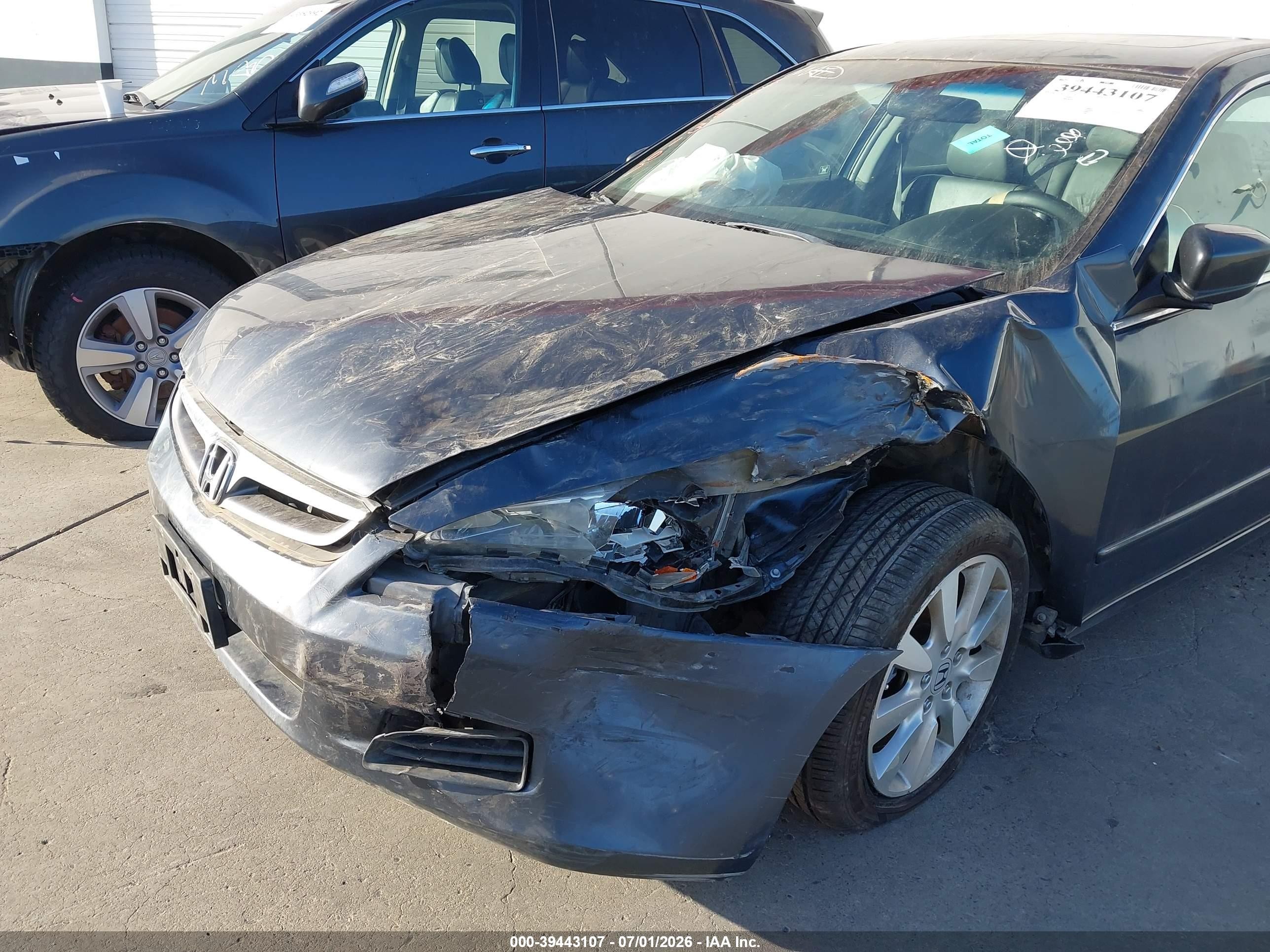 2007 Honda Accord 3.0 Ex Gray vin: 1HGCM66567A028088