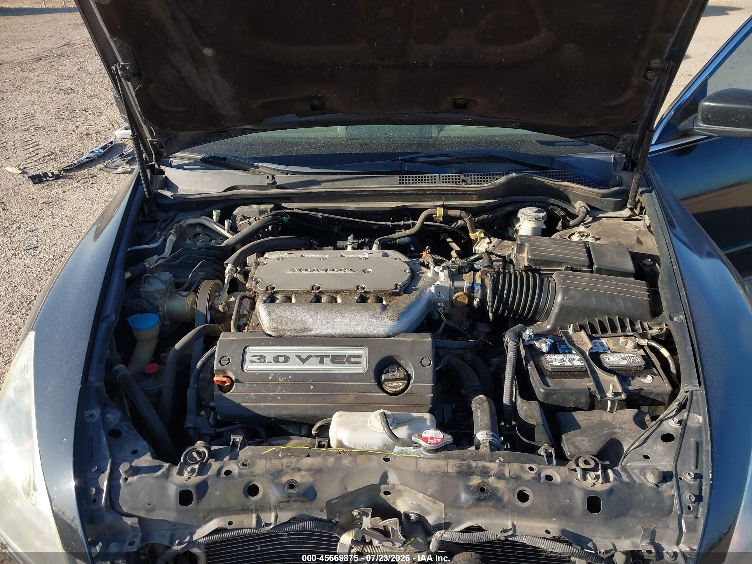 2007 Honda Accord 3.0 Ex Black vin: 1HGCM66567A037549