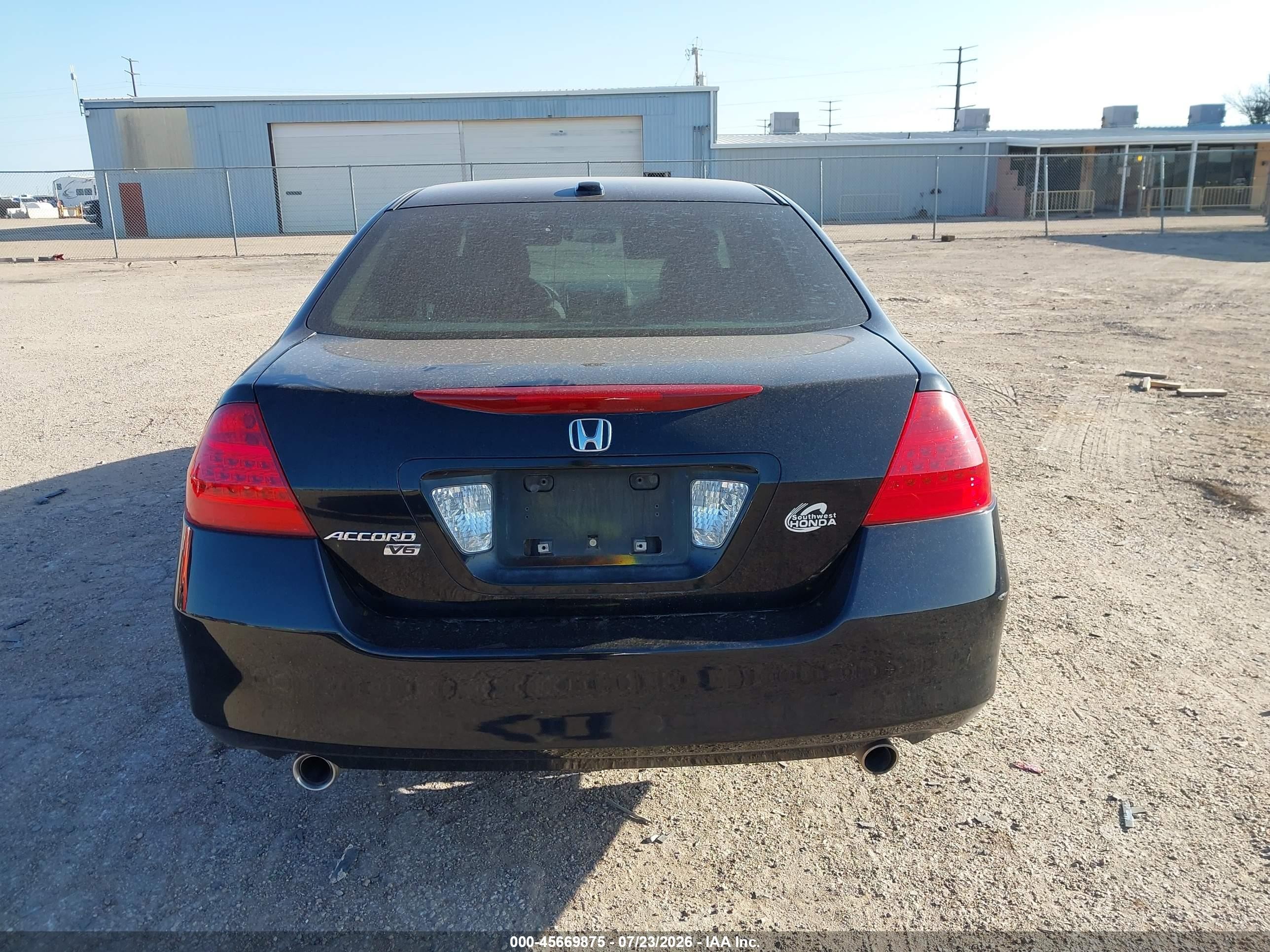 2007 Honda Accord 3.0 Ex Black vin: 1HGCM66567A037549