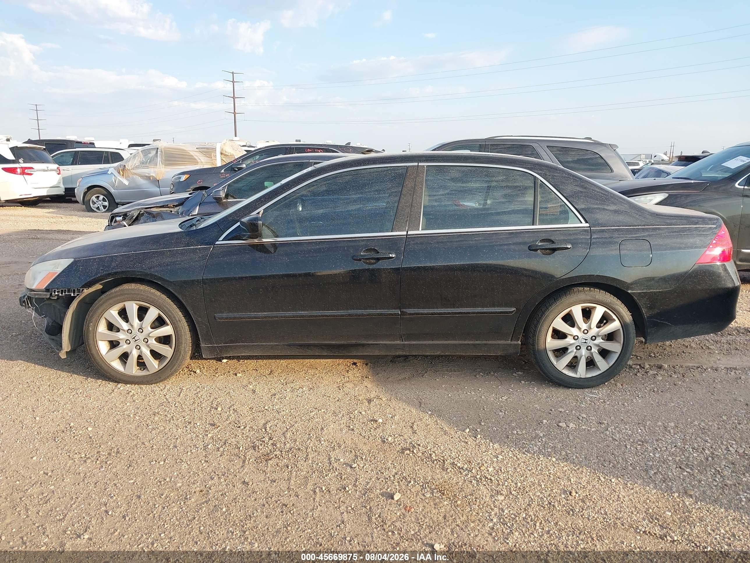 2007 Honda Accord 3.0 Ex Black vin: 1HGCM66567A037549
