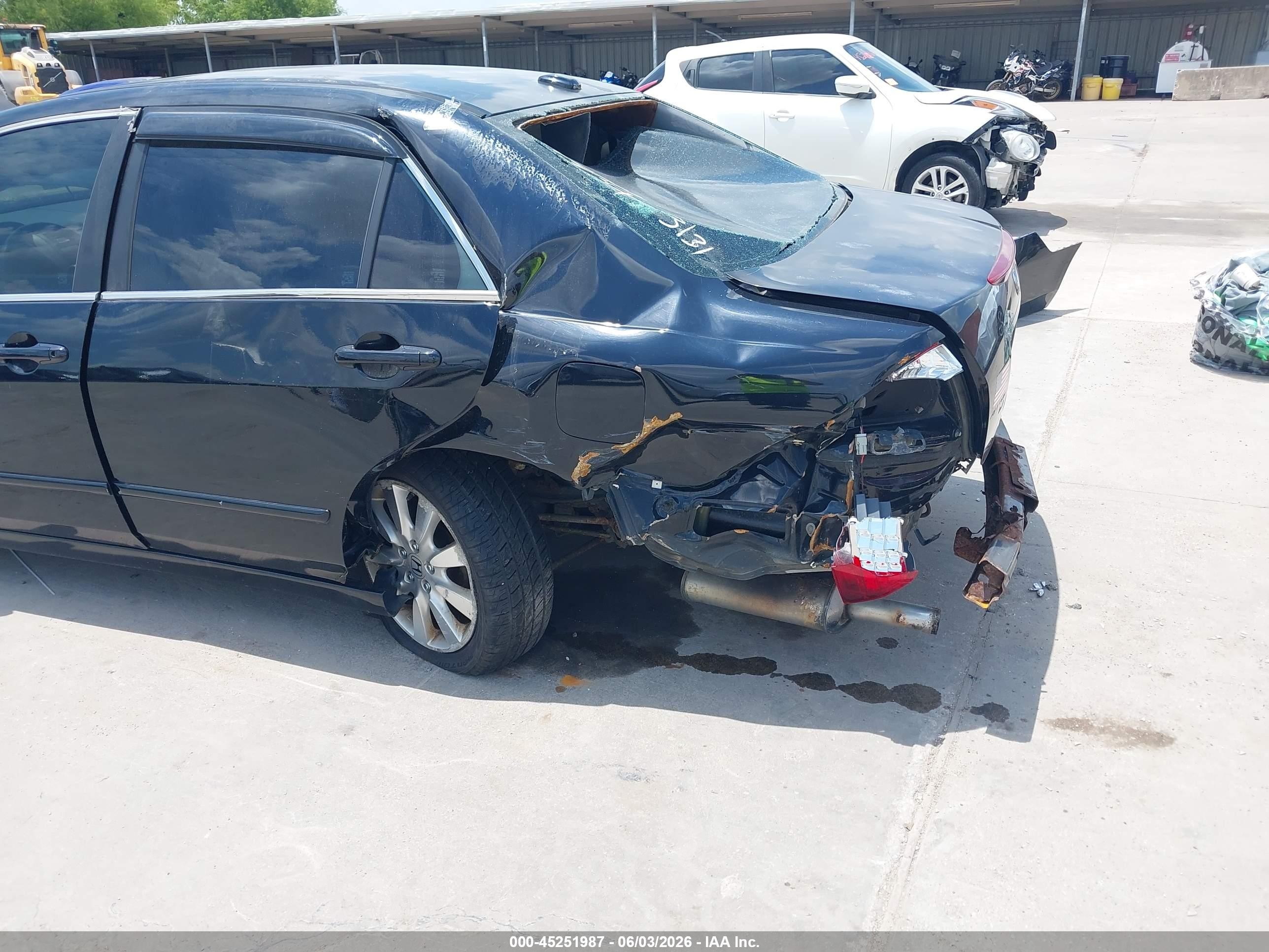 2007 Honda Accord 3.0 Ex Black vin: 1HGCM66567A038698