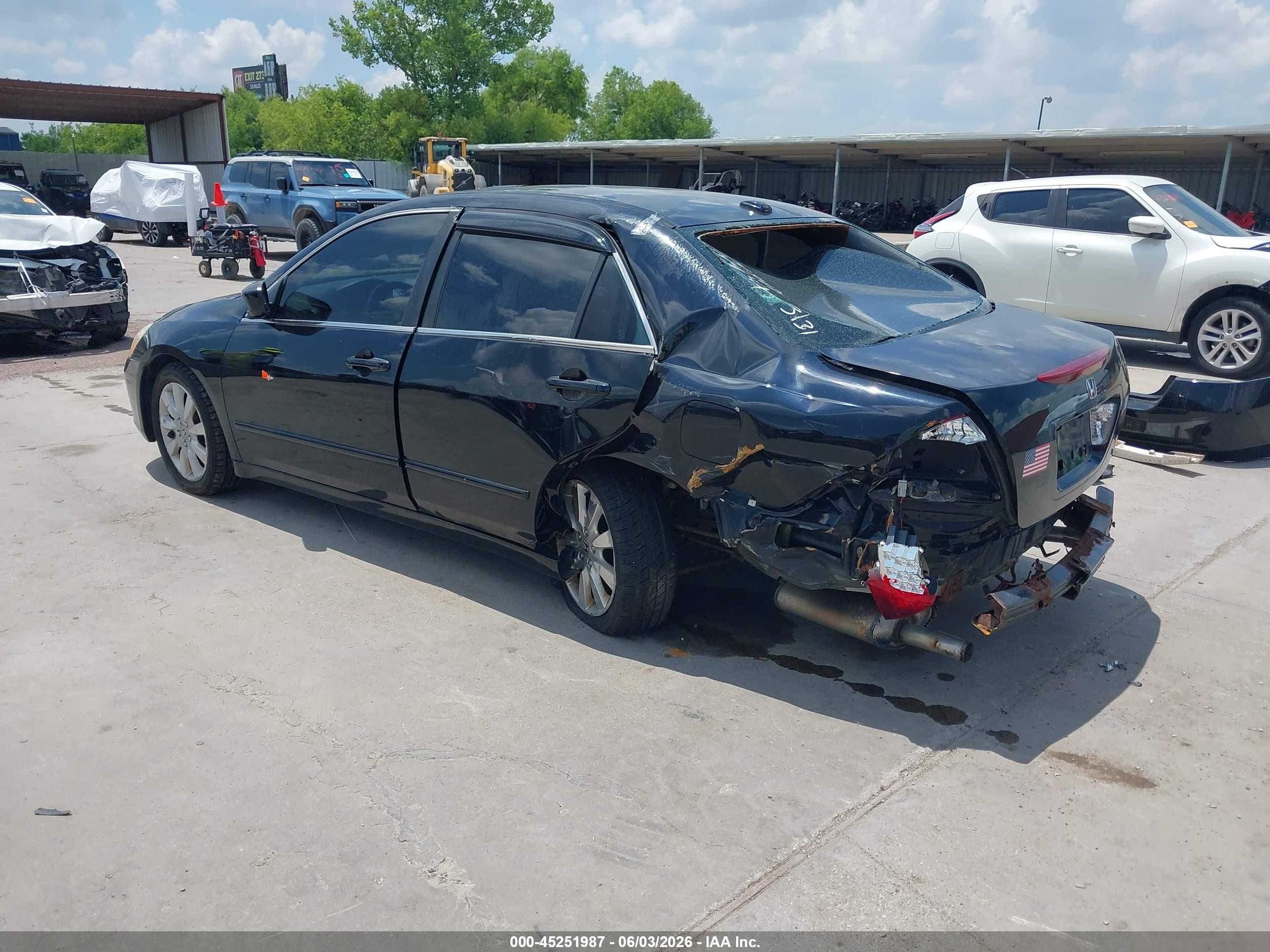 2007 Honda Accord 3.0 Ex Black vin: 1HGCM66567A038698