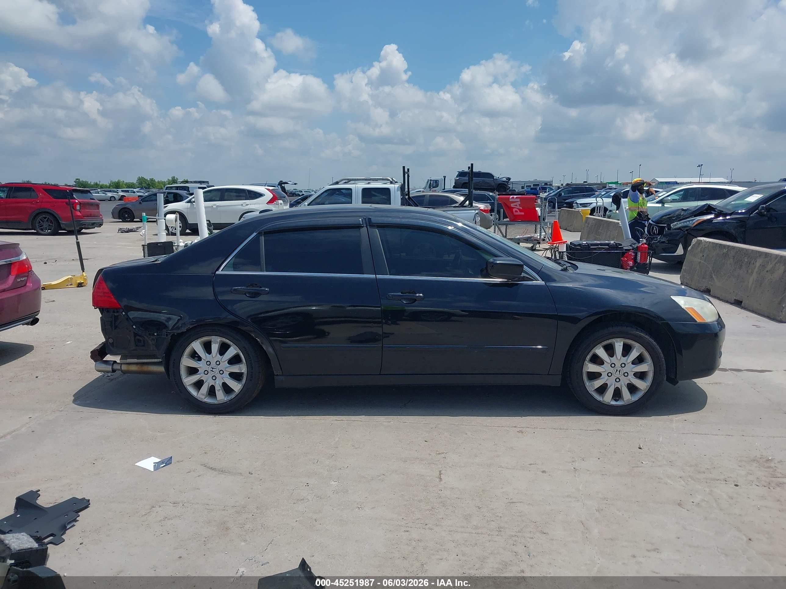 2007 Honda Accord 3.0 Ex Black vin: 1HGCM66567A038698