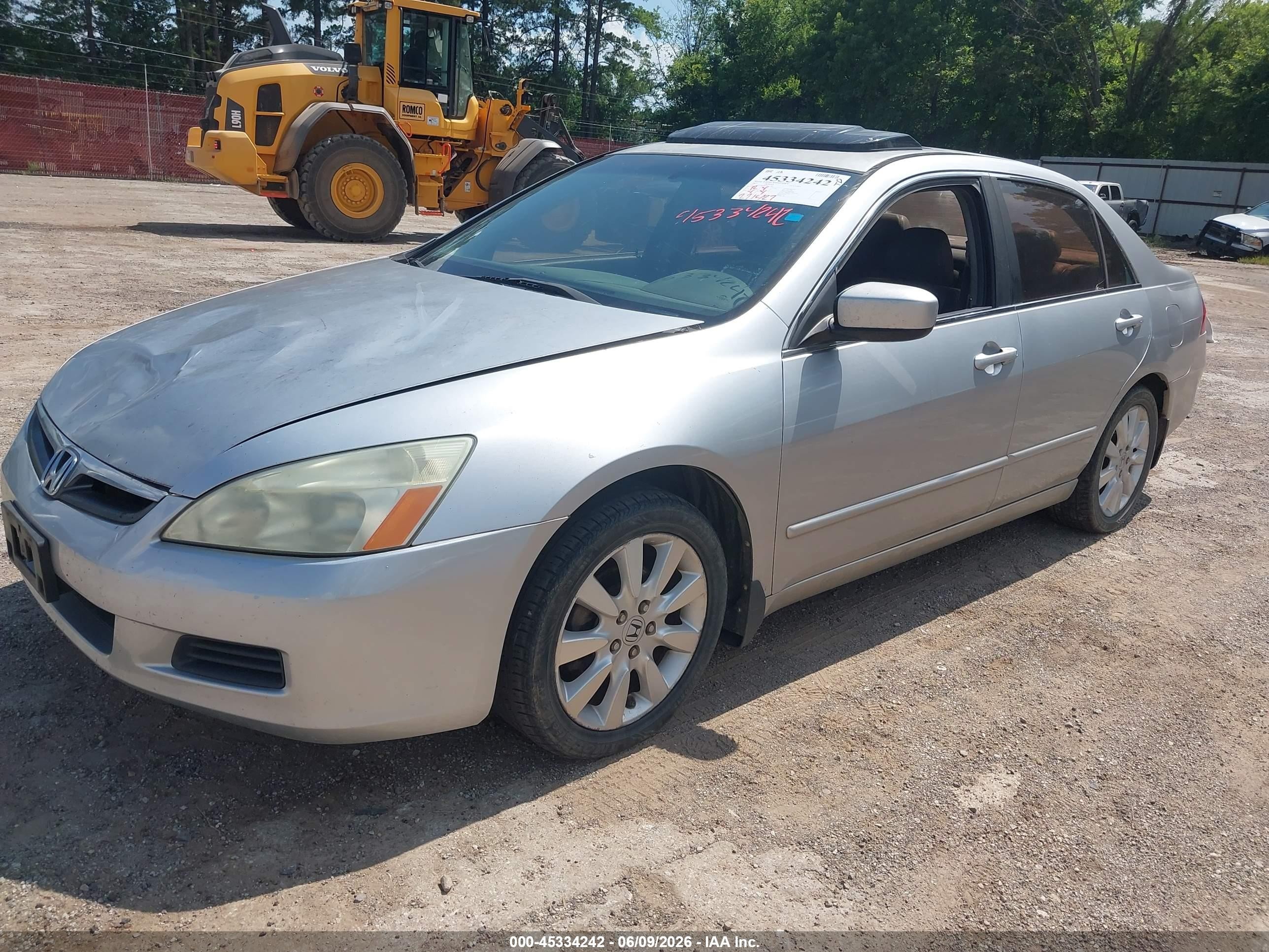 2007 Honda Accord 3.0 Ex Silver vin: 1HGCM66567A051385