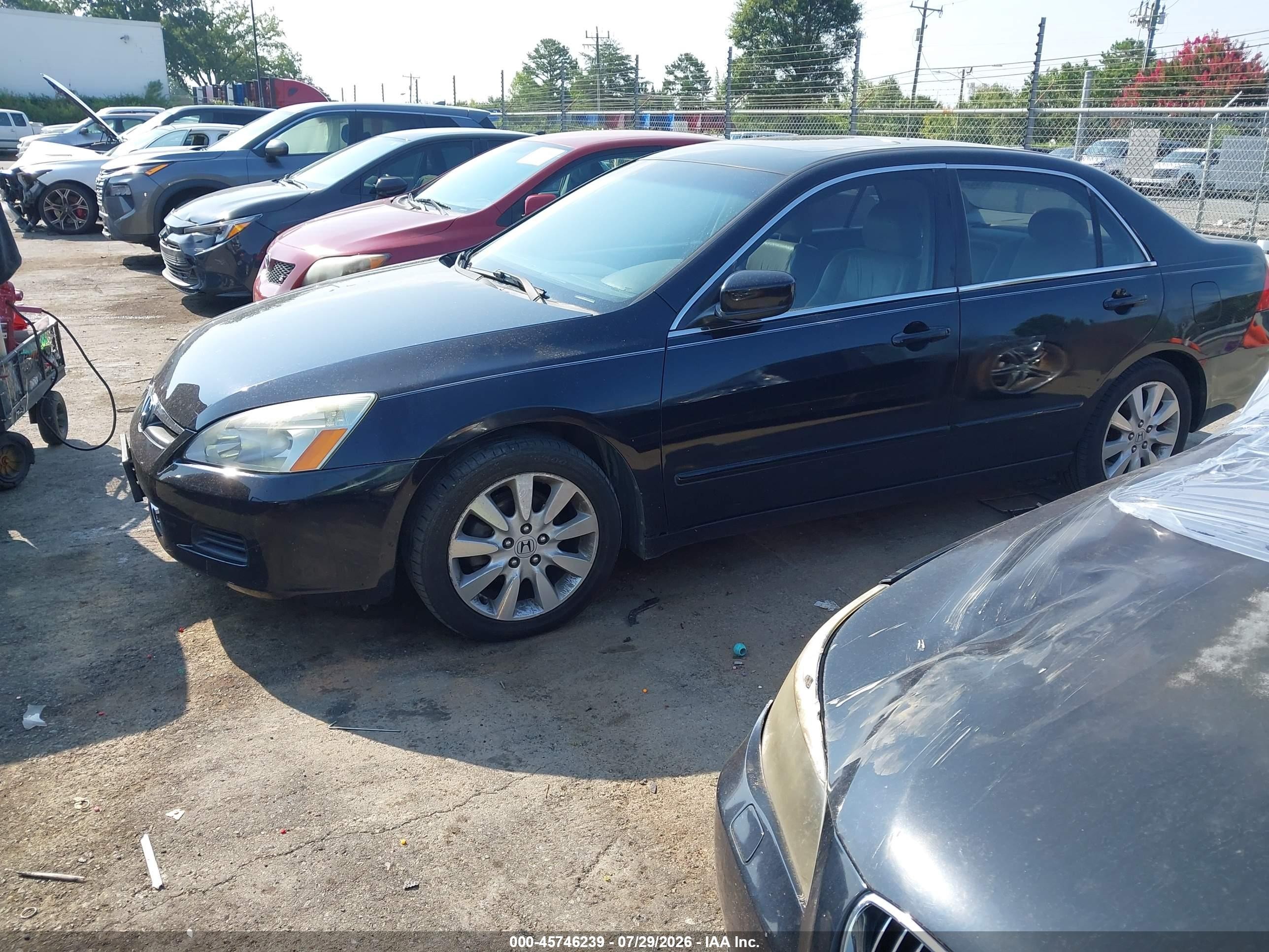 2007 Honda Accord 3.0 Ex Black vin: 1HGCM66567A090882