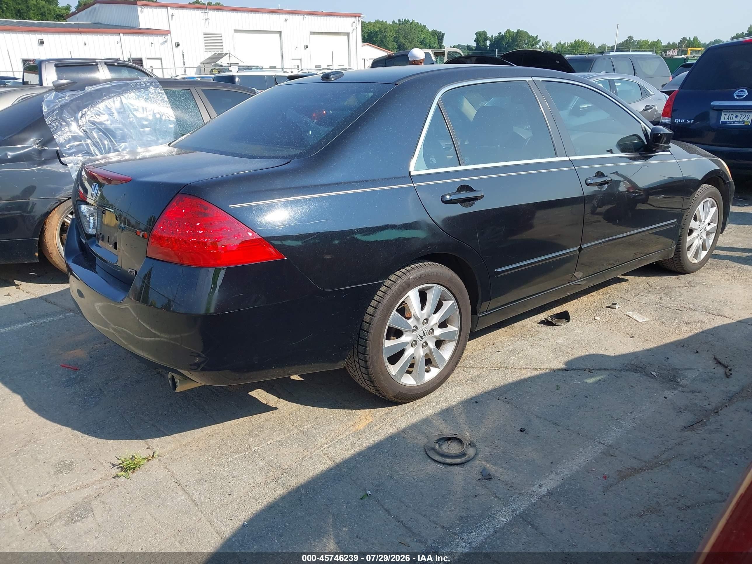2007 Honda Accord 3.0 Ex Black vin: 1HGCM66567A090882
