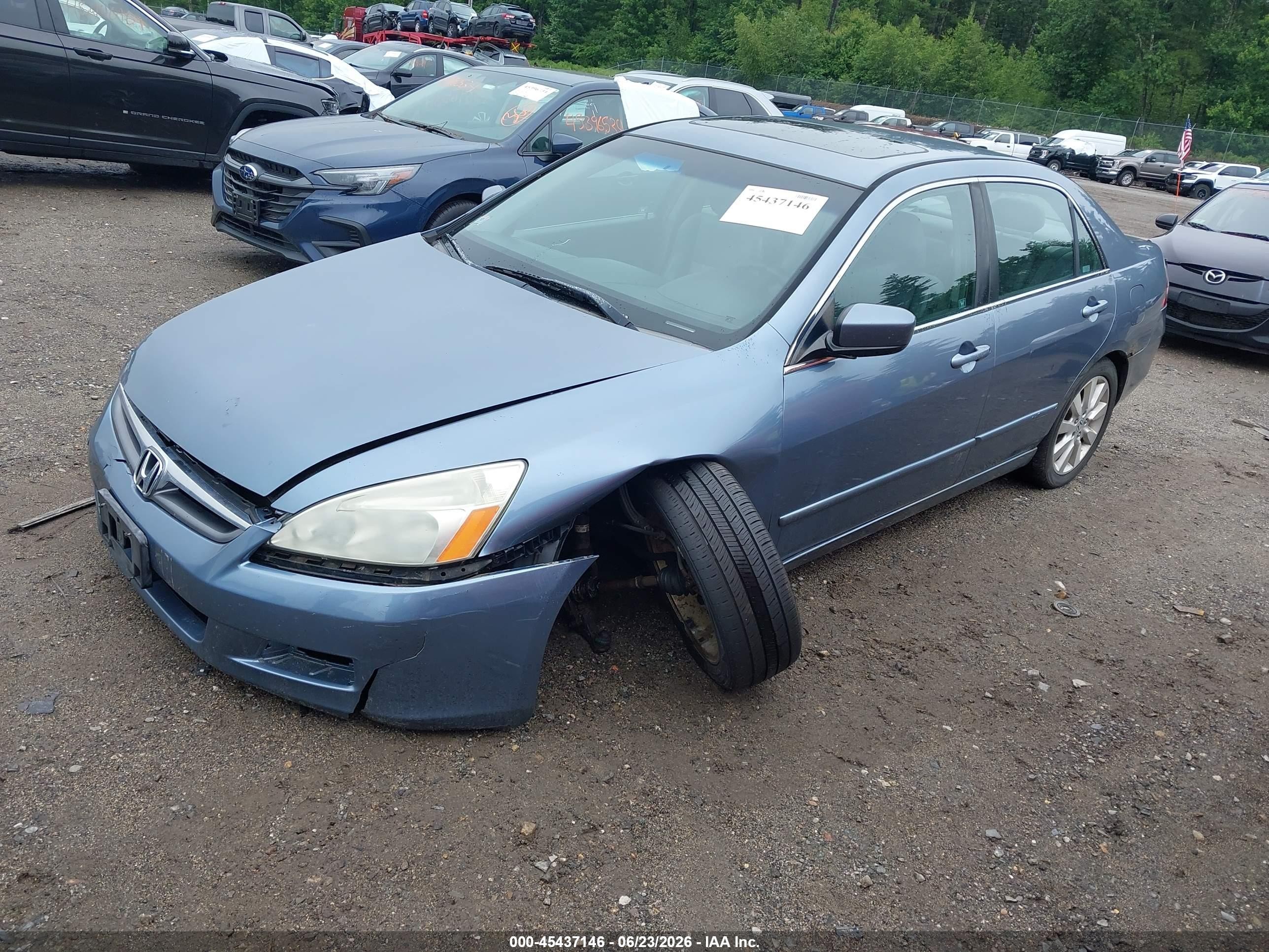 2007 Honda Accord 3.0 Ex Light Blue vin: 1HGCM66567A097542