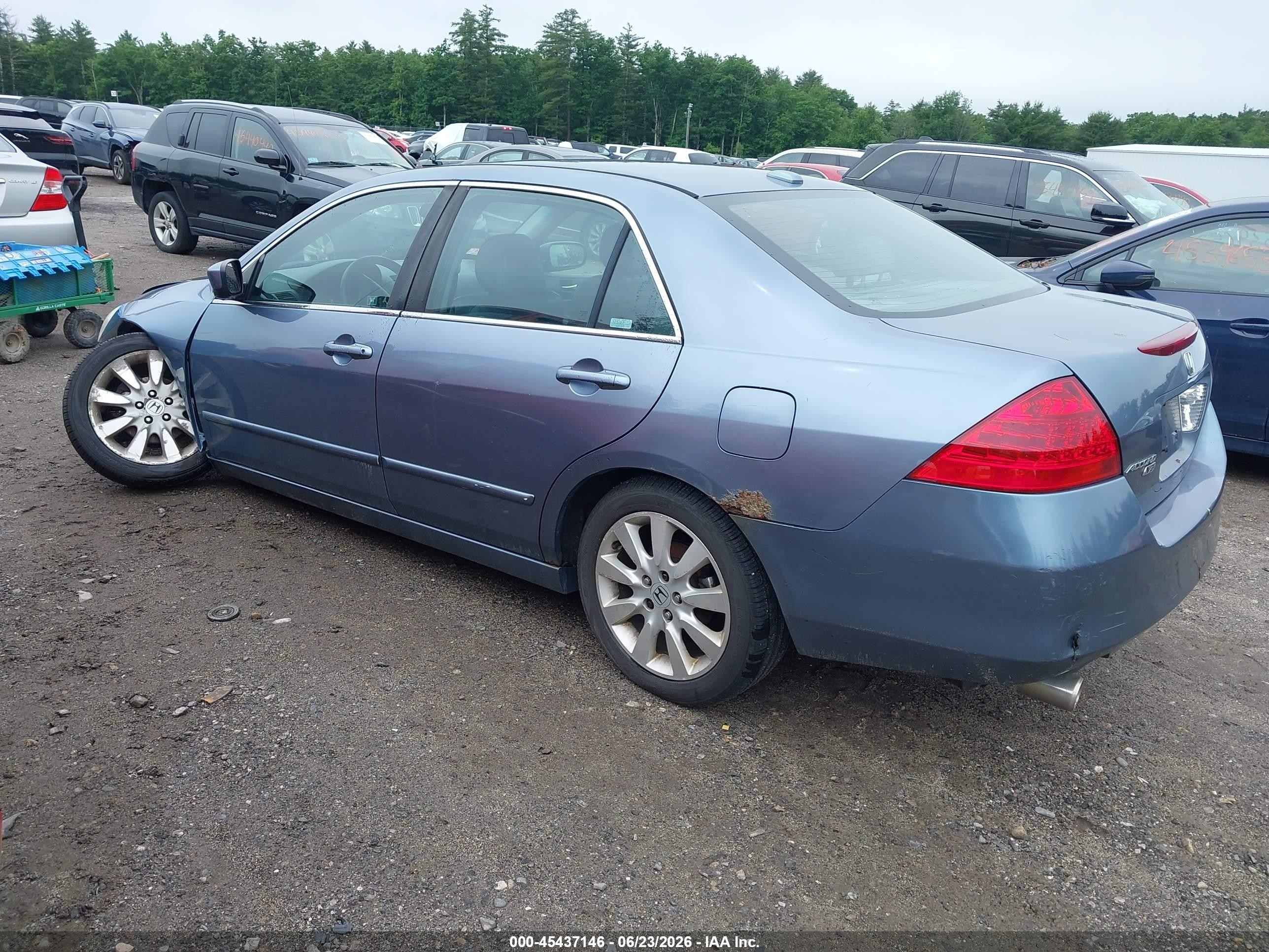 2007 Honda Accord 3.0 Ex Light Blue vin: 1HGCM66567A097542