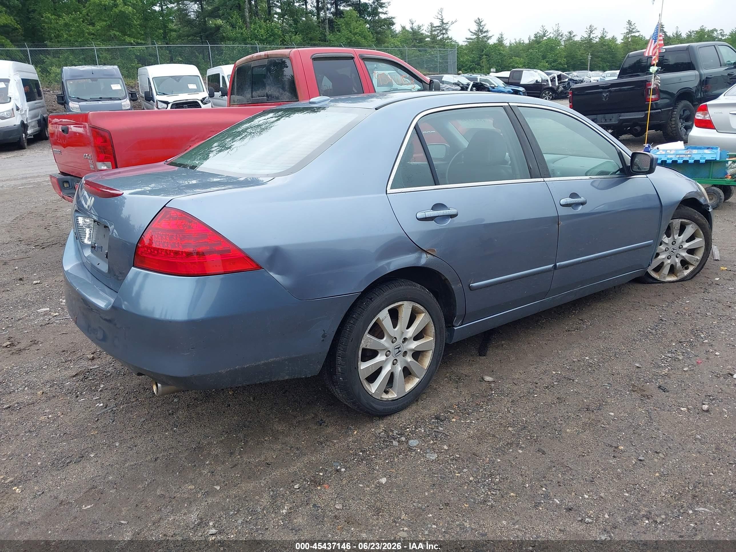 2007 Honda Accord 3.0 Ex Light Blue vin: 1HGCM66567A097542