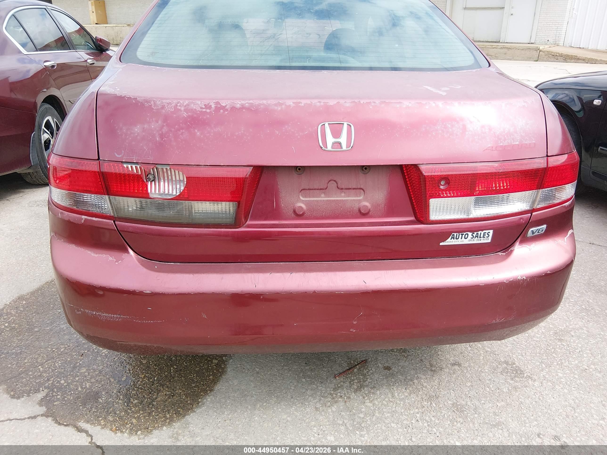 2003 Honda Accord 3.0 Ex Burgundy vin: 1HGCM66573A033830