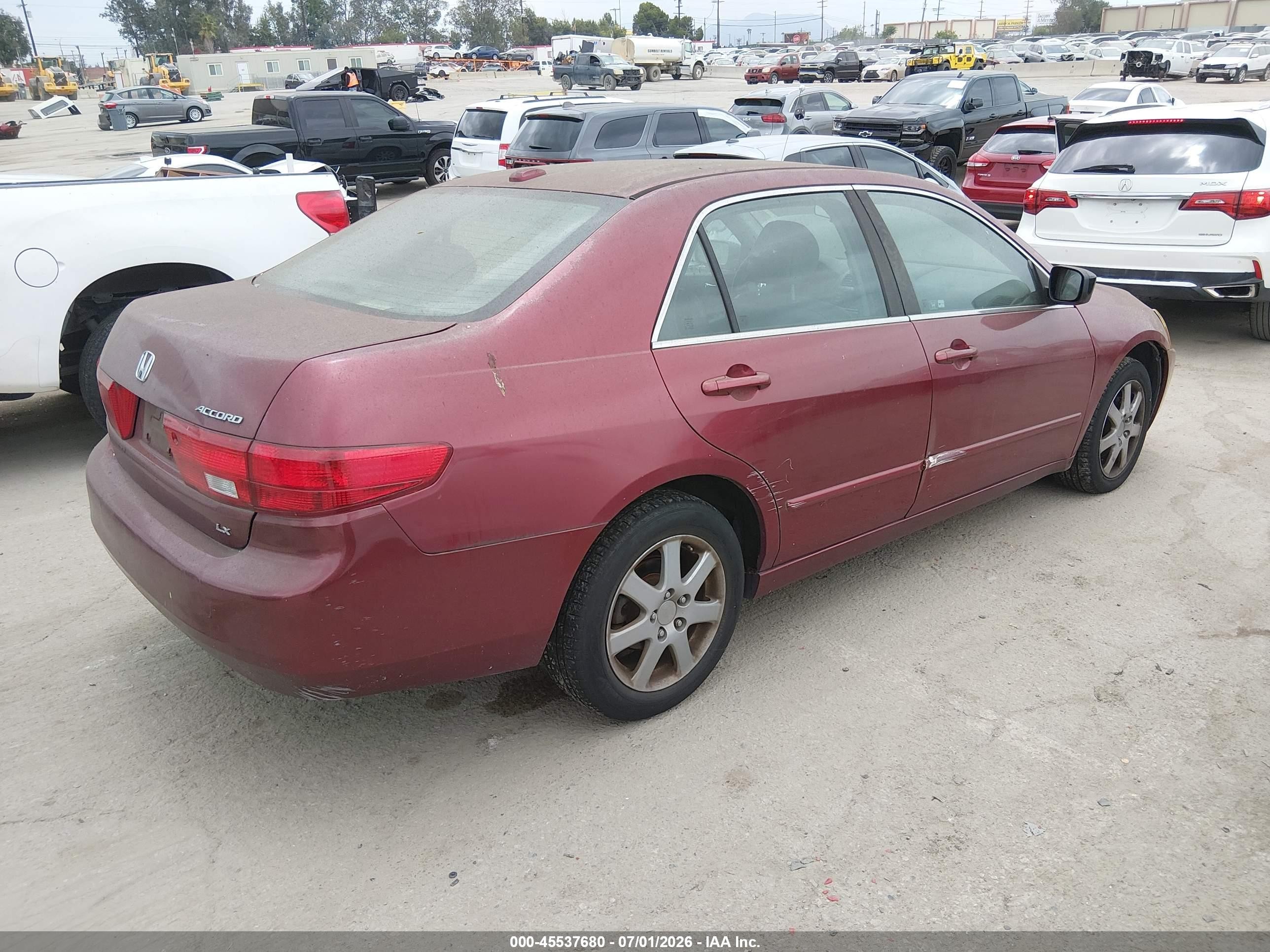 2005 Honda Accord 3.0 Ex Burgundy vin: 1HGCM66575A009191