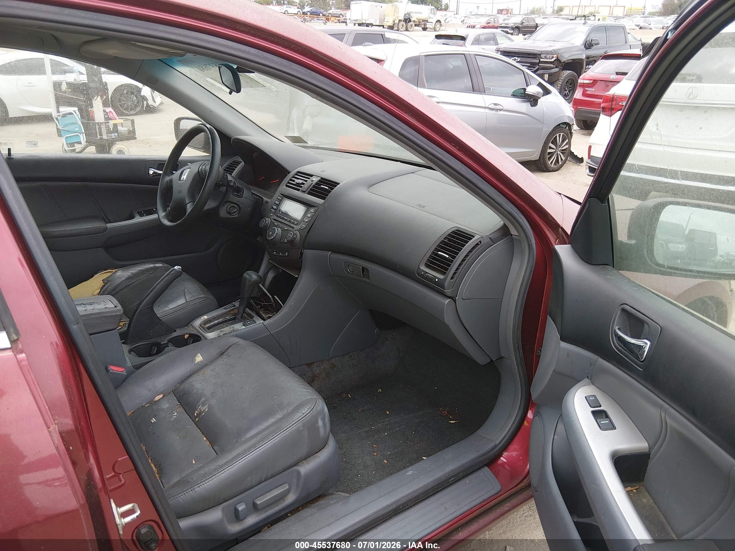 2005 Honda Accord 3.0 Ex Burgundy vin: 1HGCM66575A009191