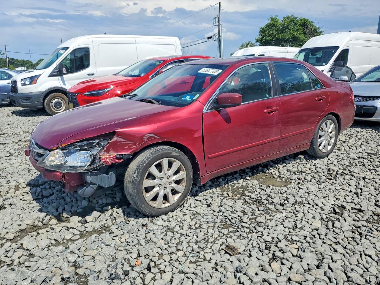2006 Honda Accord Ex Red vin: 1HGCM66576A010715