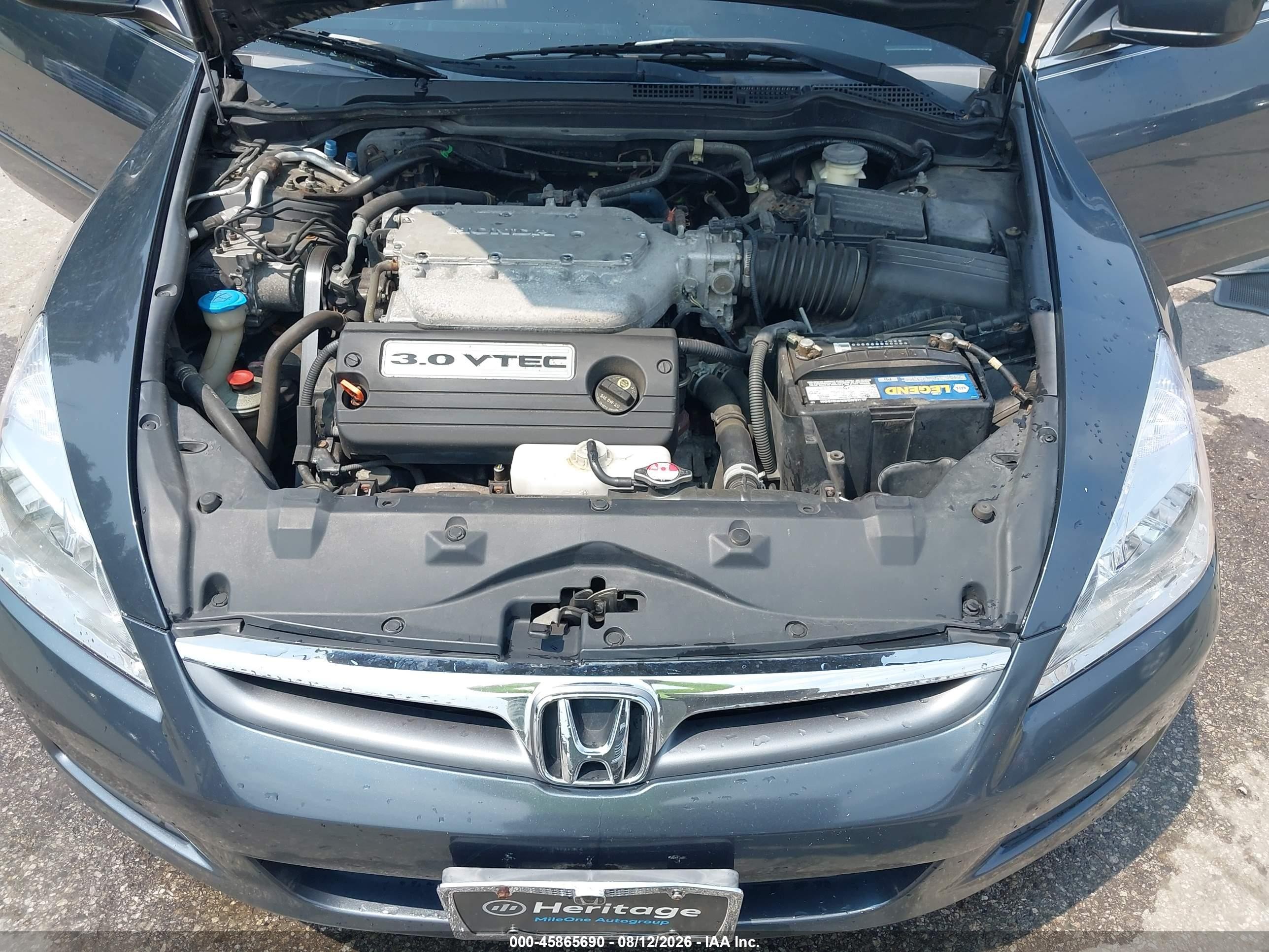 2006 Honda Accord 3.0 Ex Gray vin: 1HGCM66576A016143