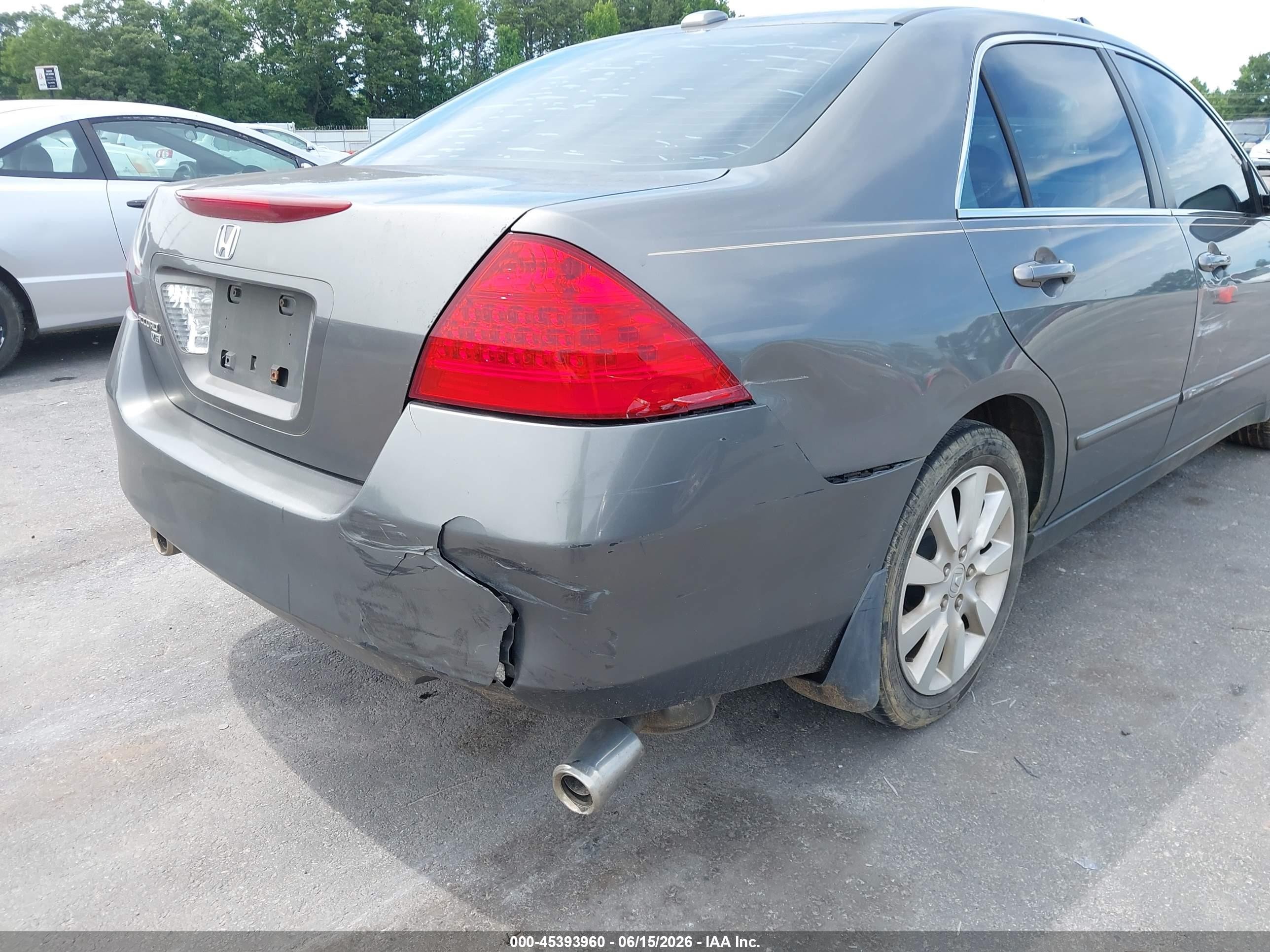 2006 Honda Accord 3.0 Ex Gray vin: 1HGCM66576A030754