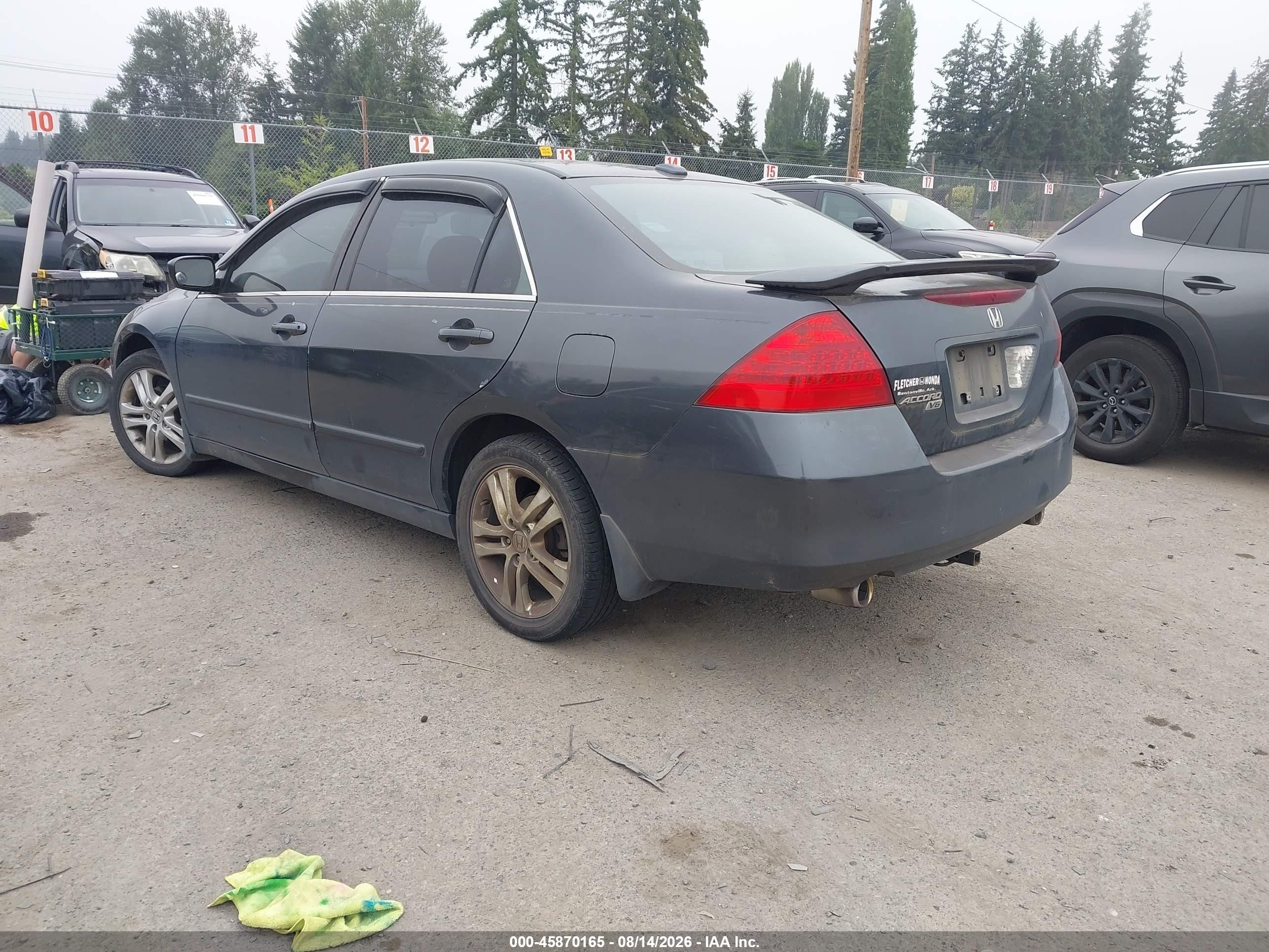 2006 Honda Accord 3.0 Ex Gray vin: 1HGCM66576A038515