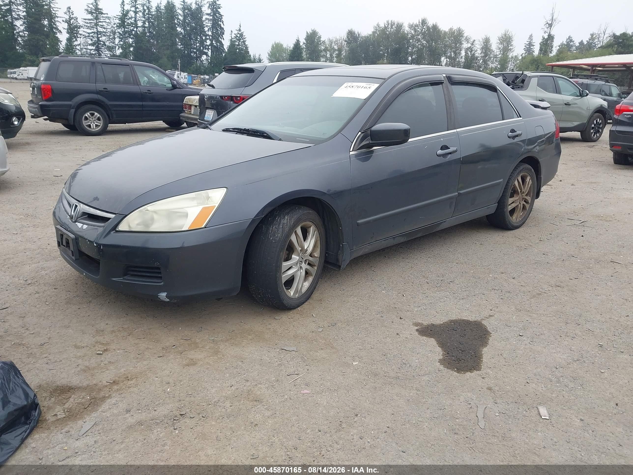 2006 Honda Accord 3.0 Ex Gray vin: 1HGCM66576A038515