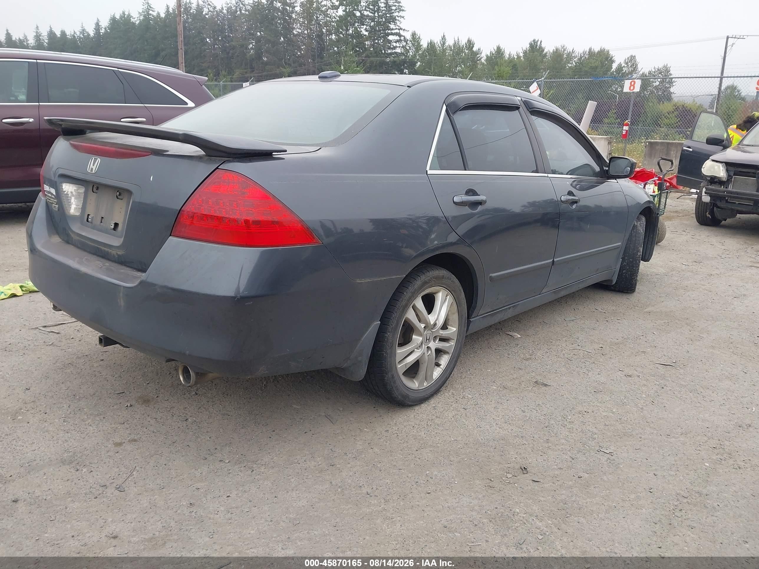 2006 Honda Accord 3.0 Ex Gray vin: 1HGCM66576A038515