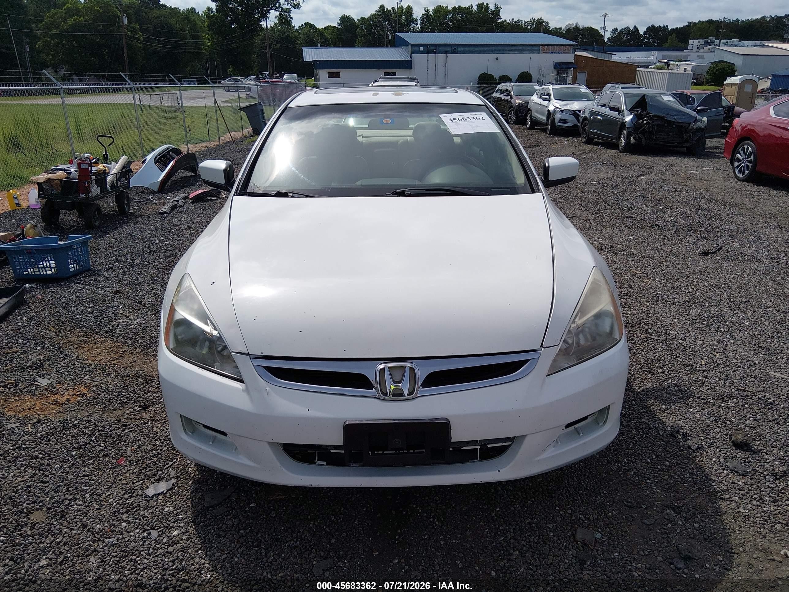 2006 Honda Accord 3.0 Ex White vin: 1HGCM66576A065956