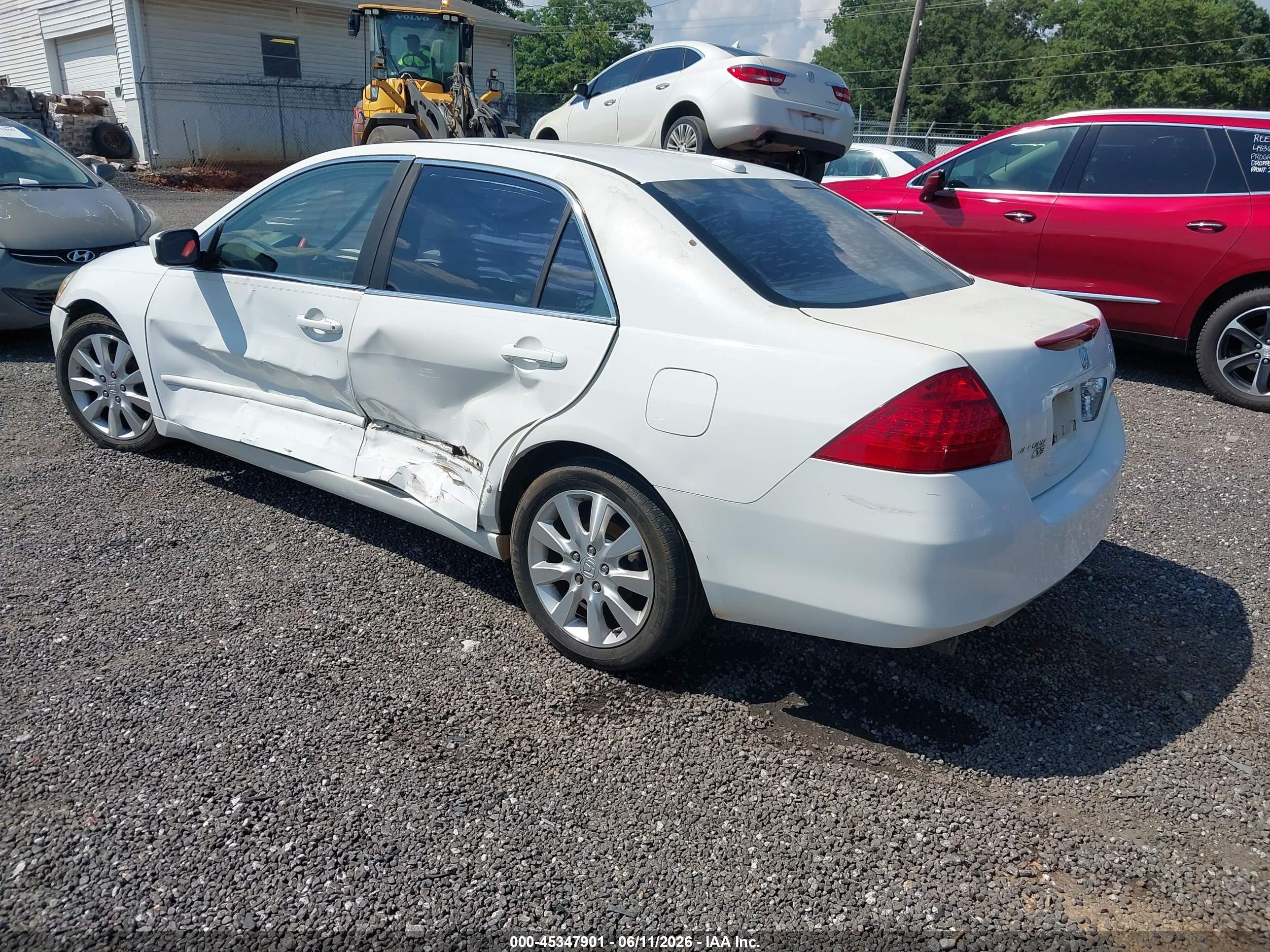 2006 Honda Accord 3.0 Ex White vin: 1HGCM66576A073846