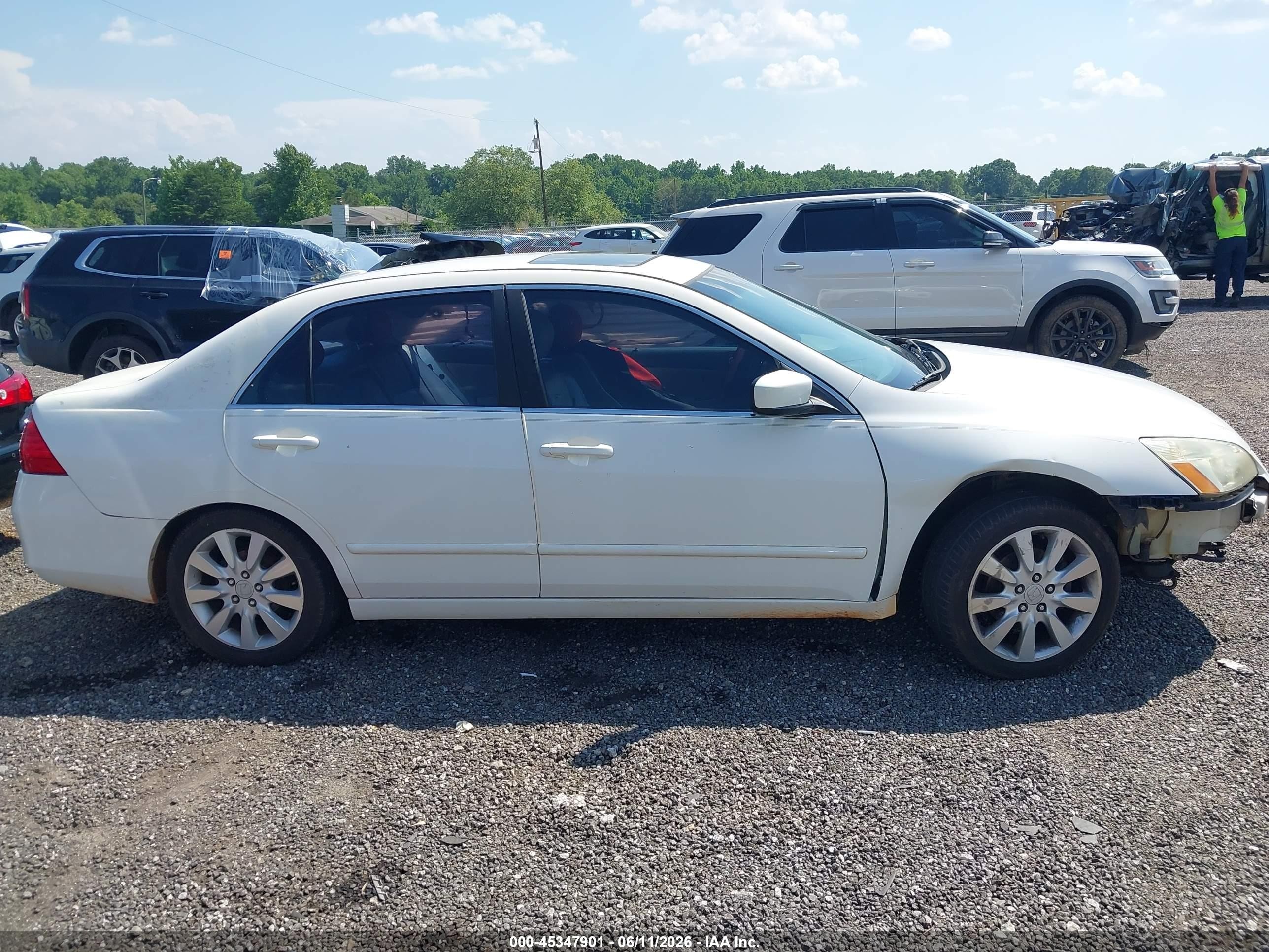 2006 Honda Accord 3.0 Ex White vin: 1HGCM66576A073846