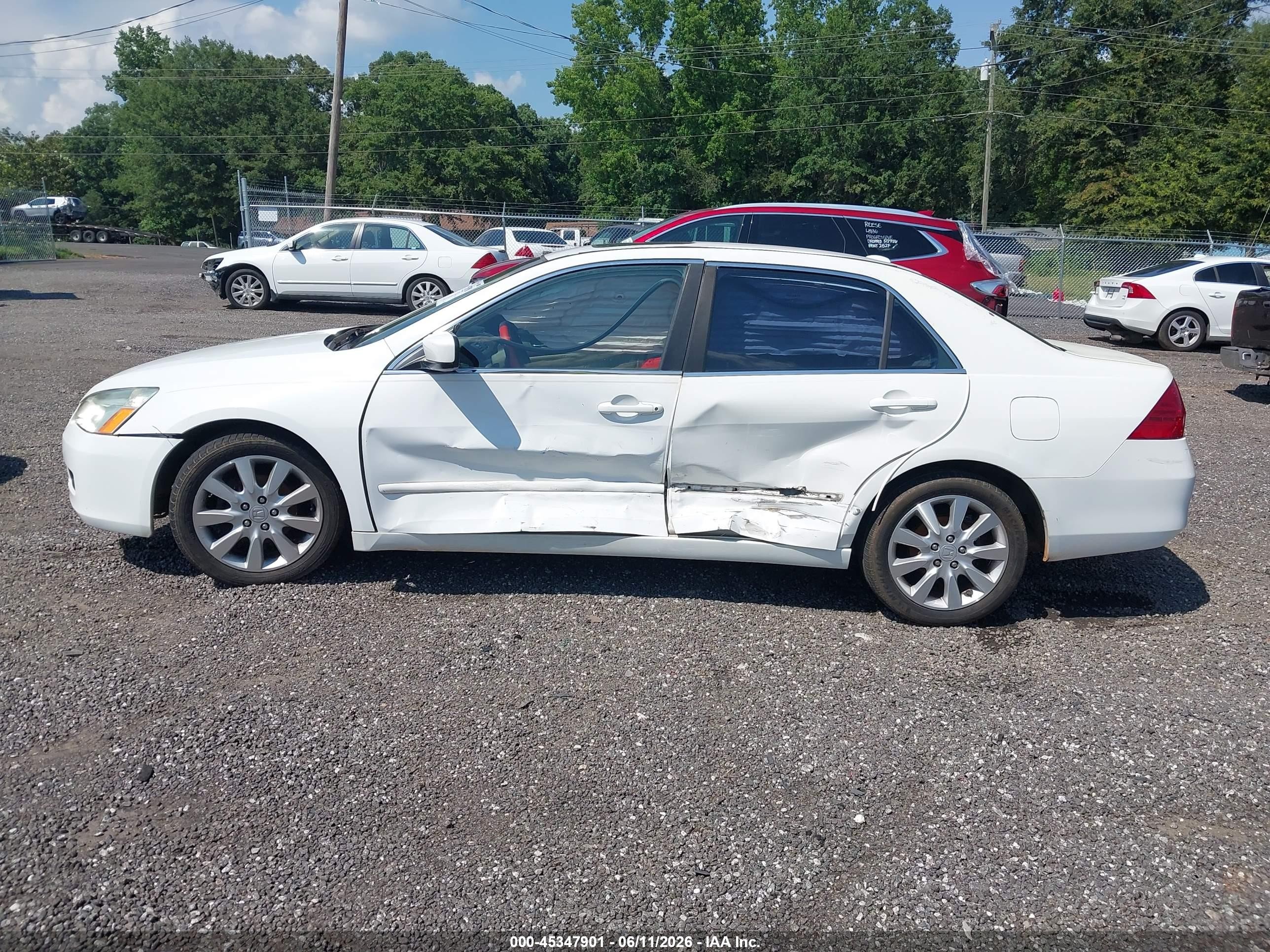 2006 Honda Accord 3.0 Ex White vin: 1HGCM66576A073846