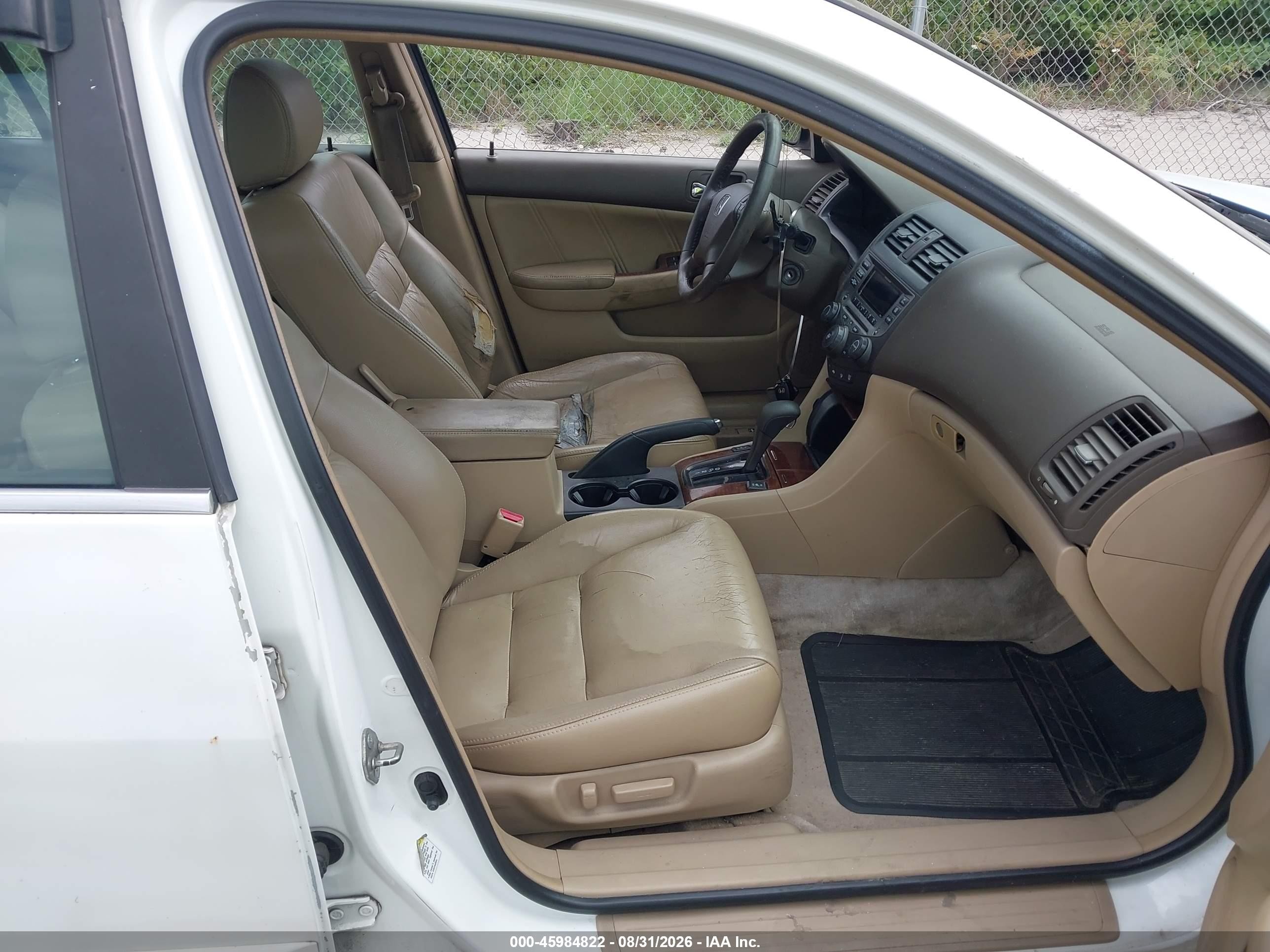 2007 Honda Accord 3.0 Ex White vin: 1HGCM66577A001160