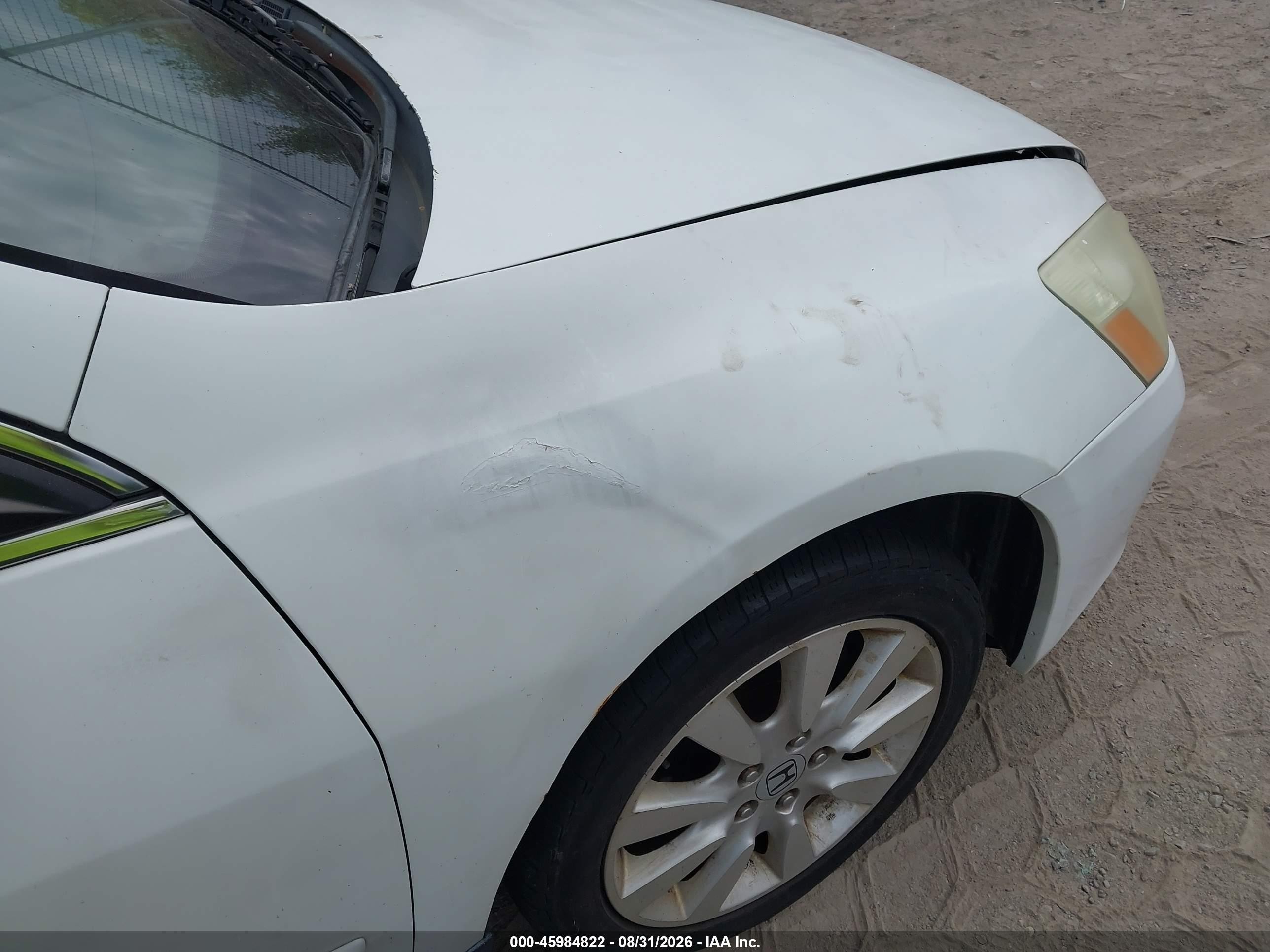 2007 Honda Accord 3.0 Ex White vin: 1HGCM66577A001160