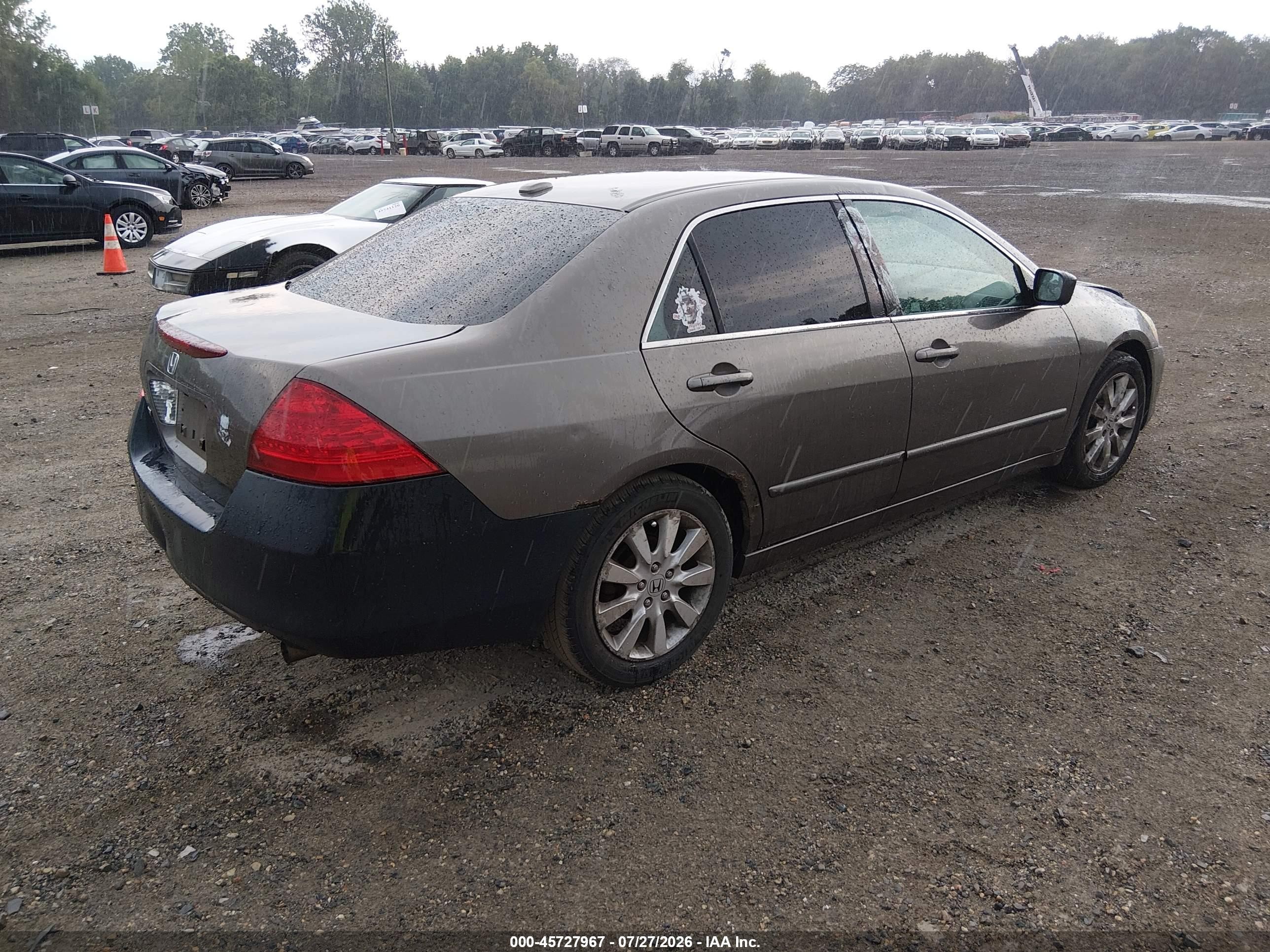 2007 Honda Accord 3.0 Ex Gray vin: 1HGCM66577A039844